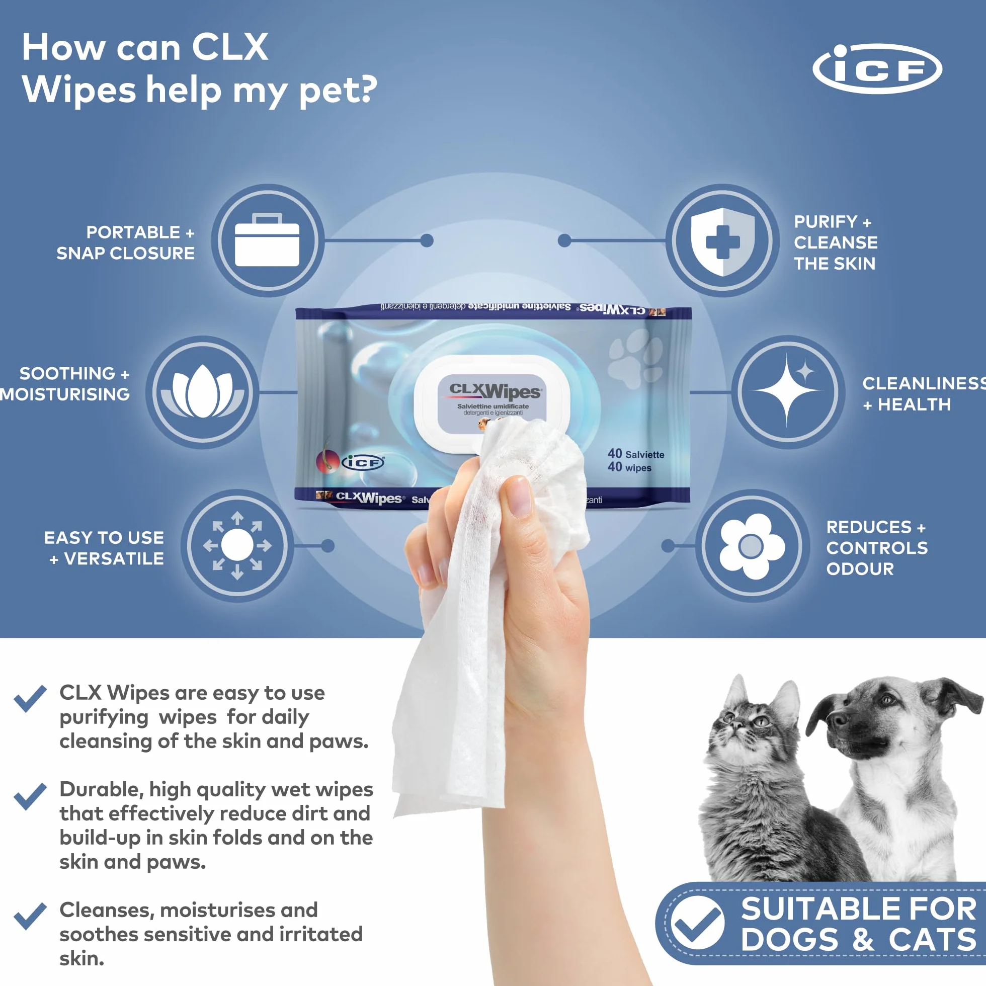 aniMedica CLX ściereczki 40 sztuk