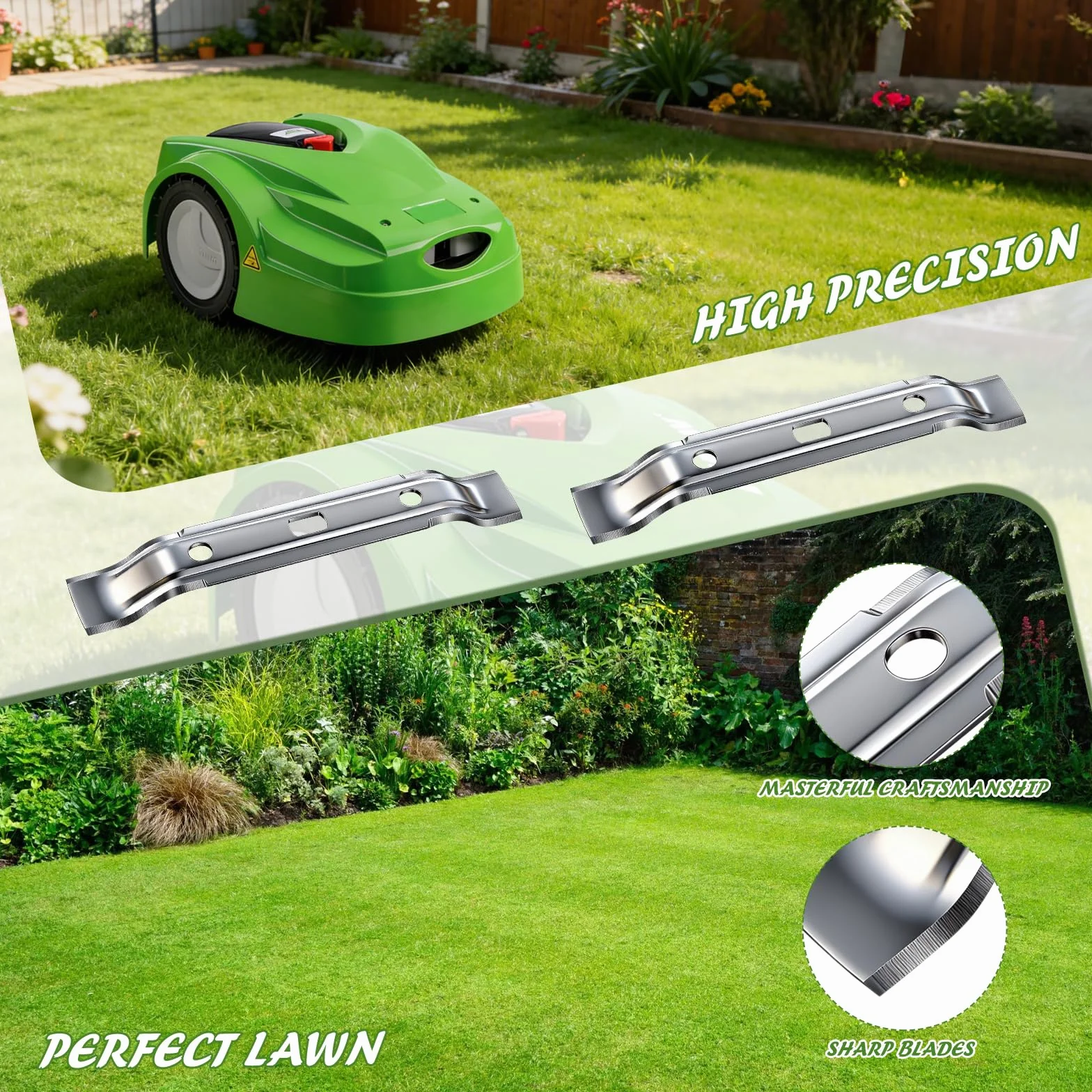 2 sztuki noży do kosiarki automatycznej Stihl, noże zamienne do kosiarki Stihl iMOW RMI 422 422P 422PC RMI422 P C, ostrza kosiarki do trawy, 20 cm, kolor srebrny
