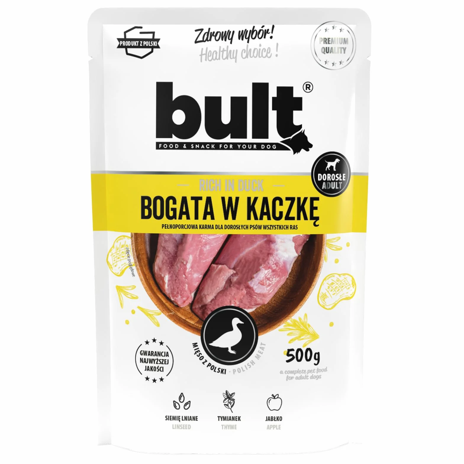 Mokra Karma dla Psa Mix Mięsny 500g x 20 Saszetek Dziczyzna Indyk Jagnięcina Kaczka Wołowina Bez Sztucznych Dodatków