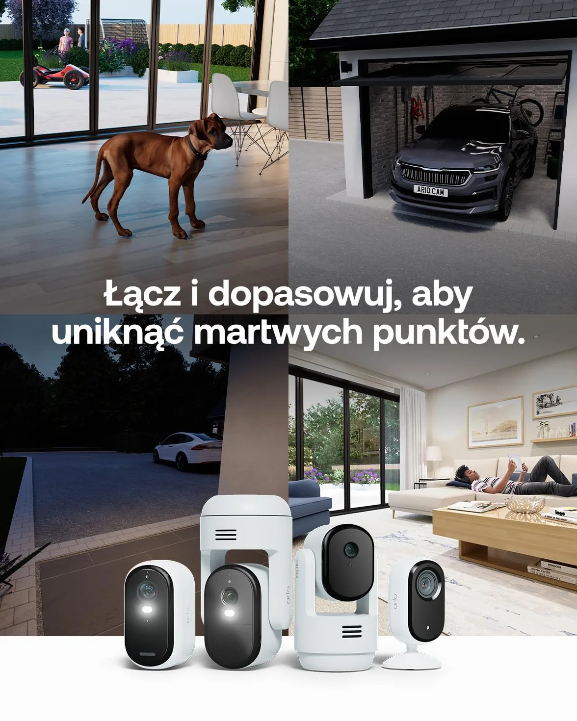 Arlo Essential 3 HD Kamery monitorujące wewnątrz (2), dwukierunkowy dźwięk, zasilanie kablowe, inteligentny dom