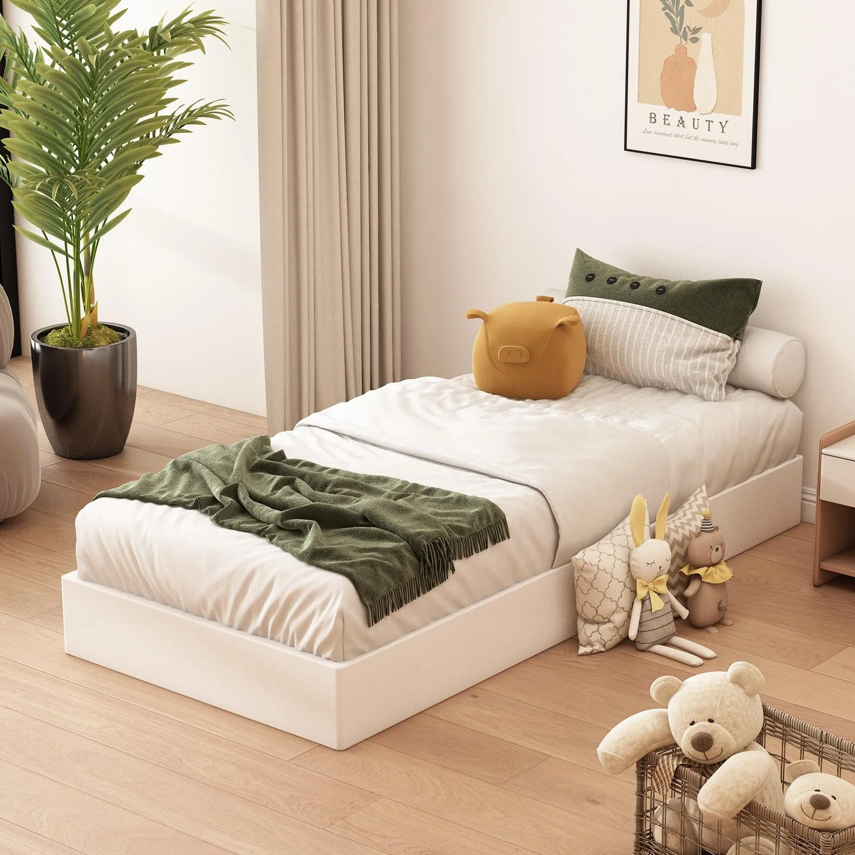 Husleephu Twin XL Box Spring, 20 cm, wysokoprofilowa metalowa rama Twin XL Box Spring, tylko podstawa łóżka z pokrowcem z tkaniny, solidny fundament materaca, łatwy montaż, bez hałasu, czarna