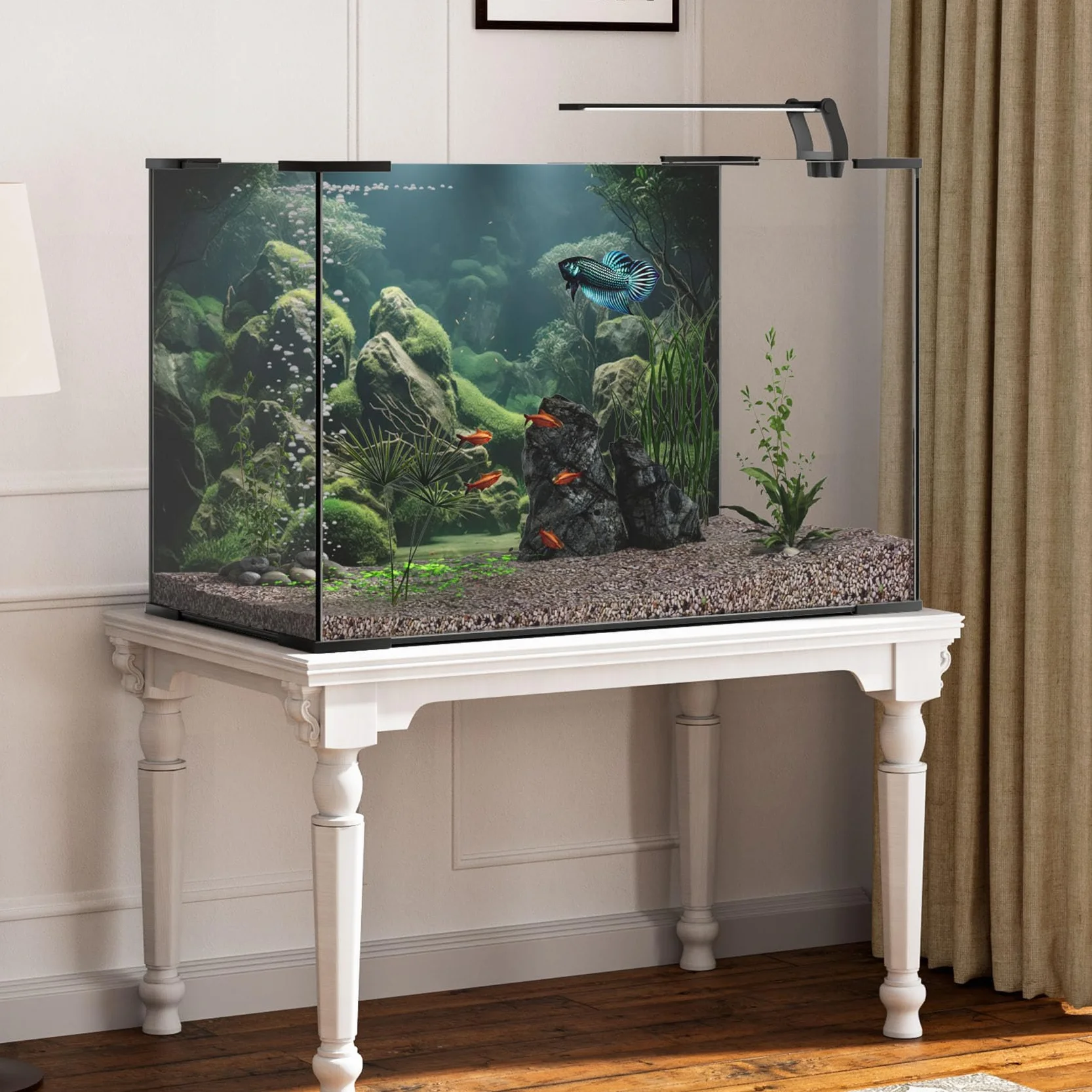 Plakat akwarium tło winyl 180 x 46 cm tropikalna ryba