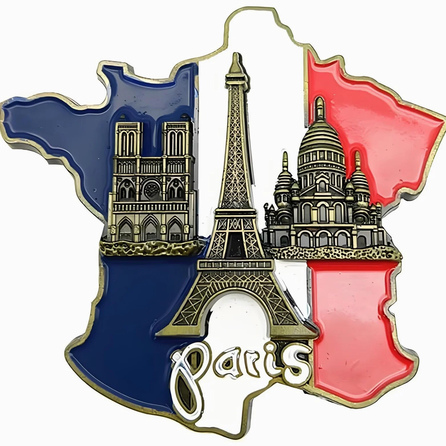 Francja 3D magnesy na lodówkę – dekoracyjne magnesy z żywicy z wieżą Eiffla i Notre-Dame (pamiątki podróżne)