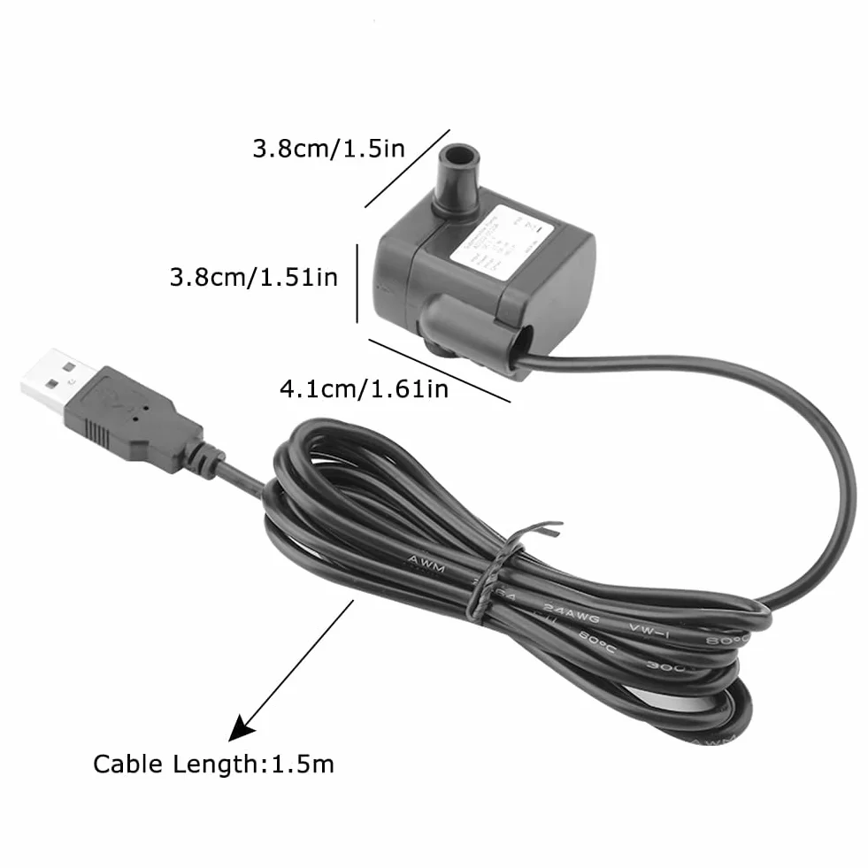 Pompa do akwarium zatapialna USB DC 5V mini bezszczotkowa cyrkulacja wody fontanna