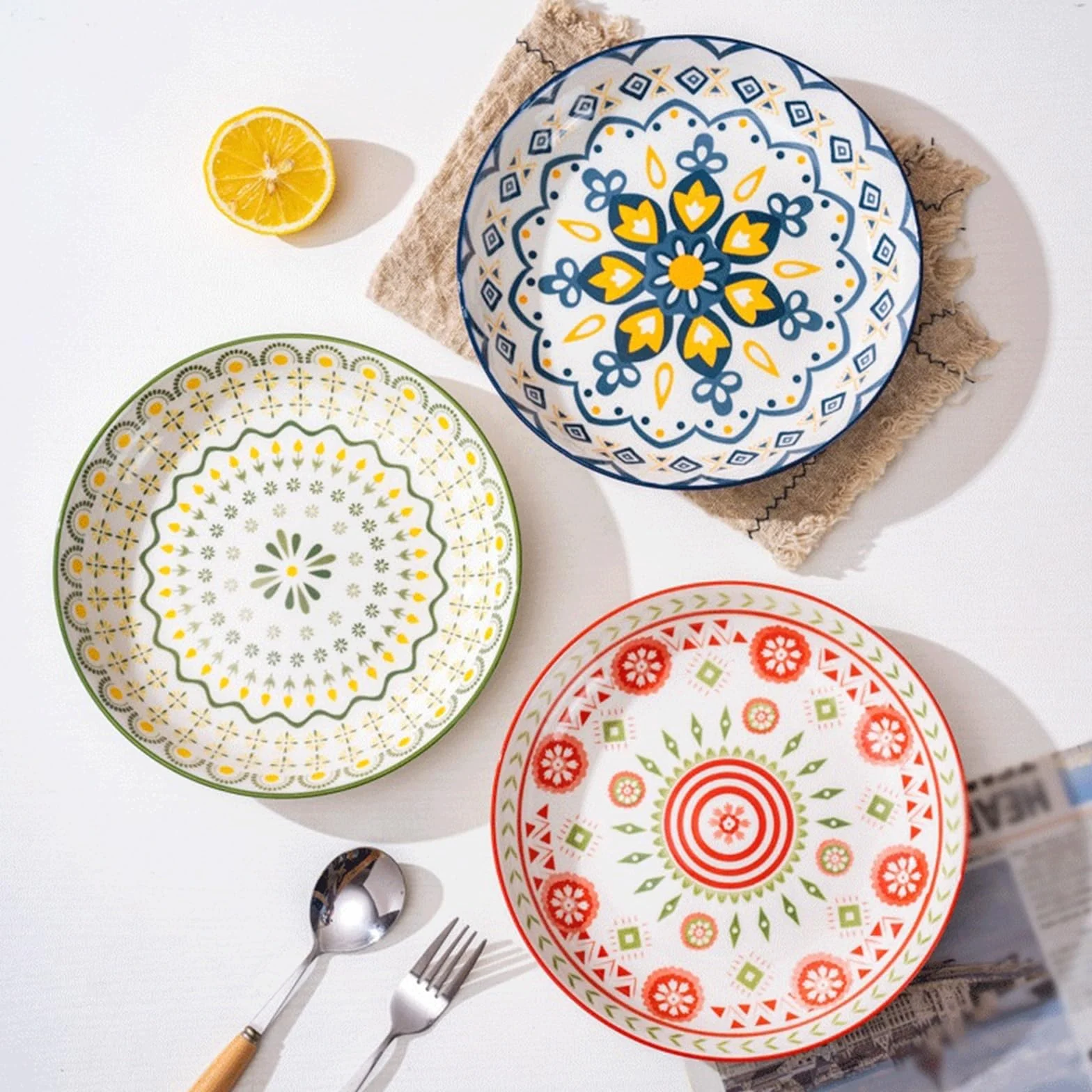 zastawa stołowa 4pc płytki talerz prosty romantyczny kremowy ceramiczny tłoczony popołudniowa herbata domowy talerzyk deserowy talerz na owoce chleb talerz do kuchni restauracja bankiet dekoracja kuch