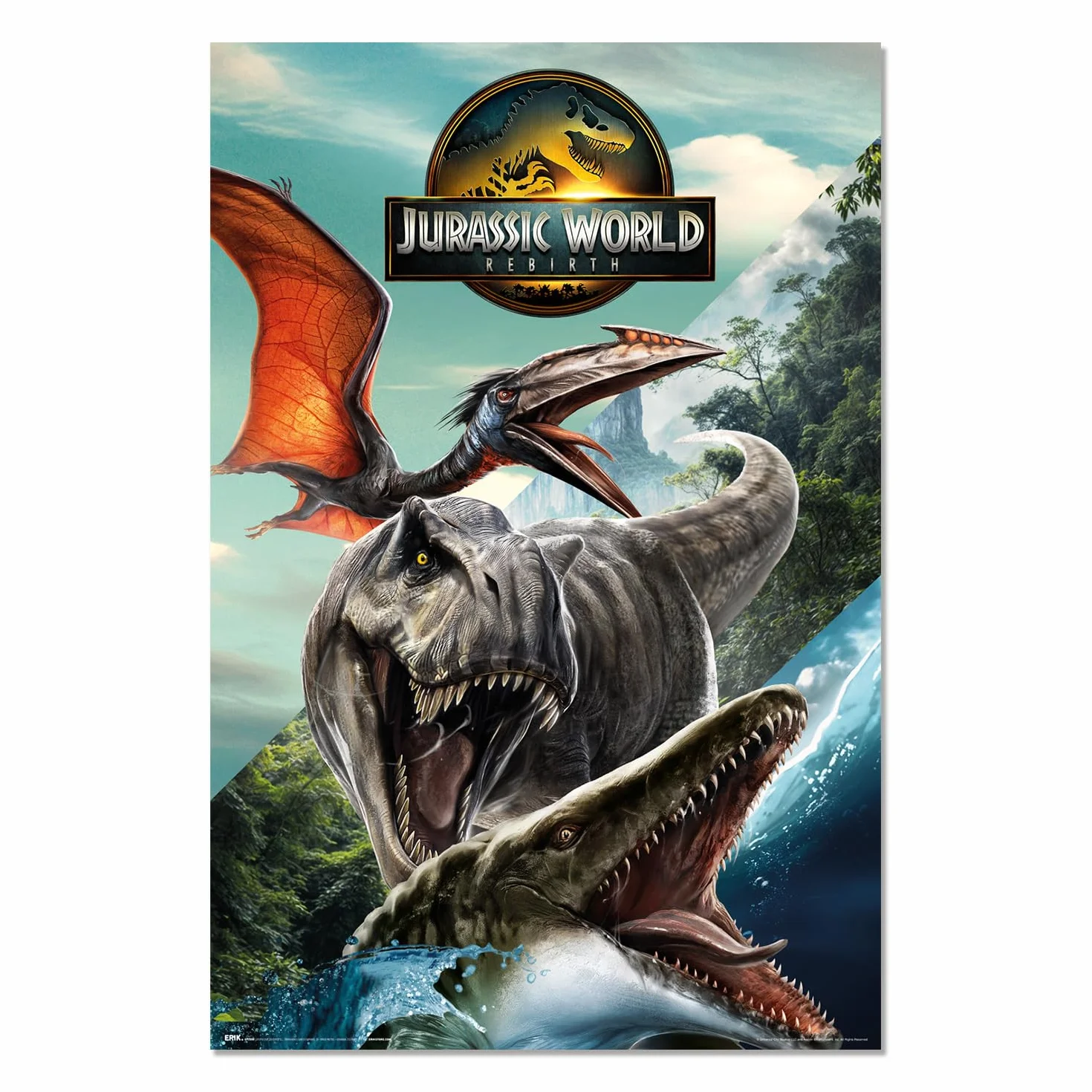 Grupo Erik Poster Jurassic World Rebirth - 36 x 24 inches / 91.5 x 61 cm - Shipped Rolled Up - Cool Posters, Art Poster, Wall Posters & Prints