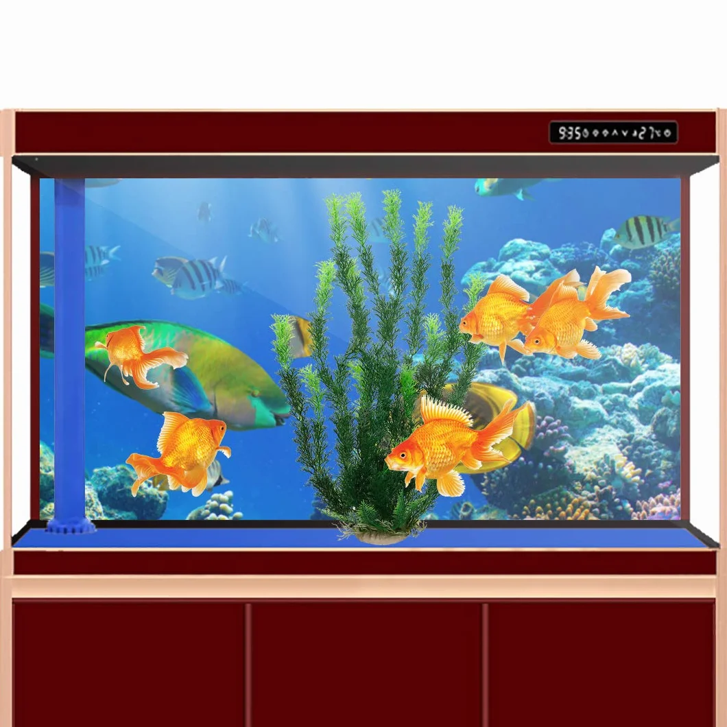 Sztuczne rośliny wodne dekoracja akwarium Aqua Bouquet Plant 47 cm zielony żółty