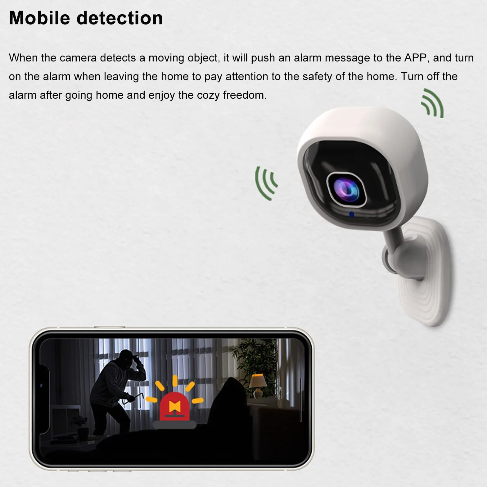 Inteligentna Kamera Bezpieczeństwa Wi-Fi 1080P HD z Noktowizorem i Wykrywaczem Ruchu
