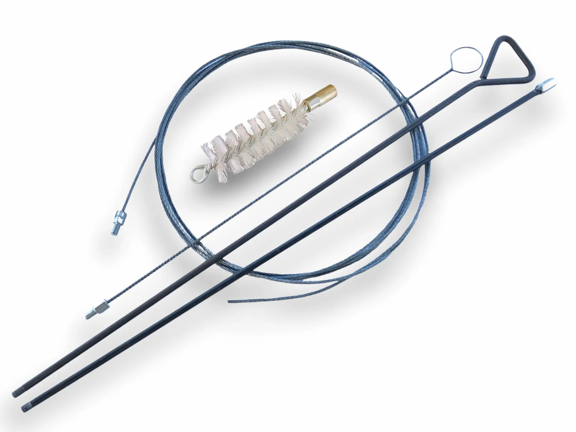 Zestaw szczotek do rur PRO NYLON Ø 35 mm | 1 drążek sztywny 100 cm + przedłużacz 100 cm + 1 elastyczny pręt 80 cm + 1 fretka kablowa 7 metrów | Złączka M12*175 | Szczotka do czyszczenia rur | Kibros 41SCN35TF