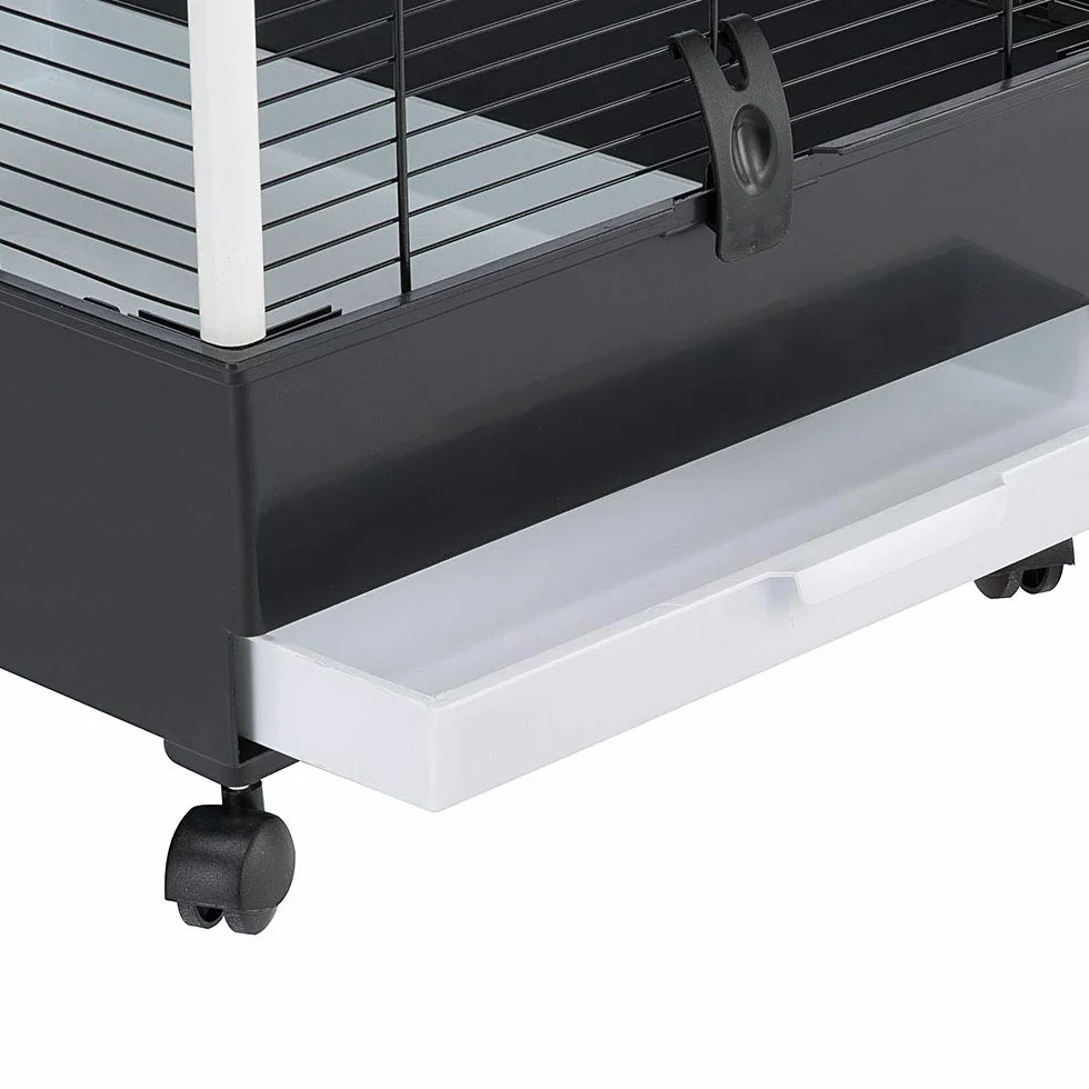 Ferplast Woliera dla ptaków, klatka dla papużek falistych, do użytku na zewnątrz, z kółkami i akcesoriami dla ptaków, 77 x 57 x wys. 162 cm