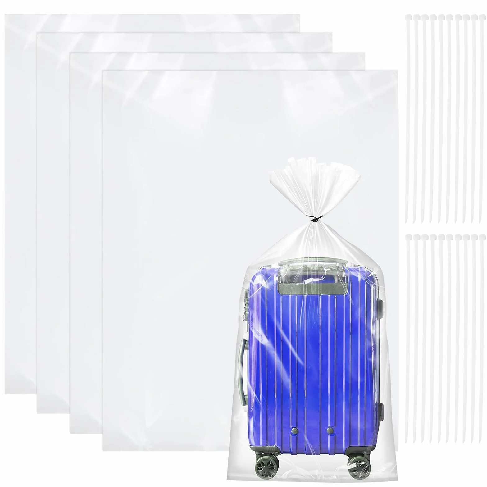 4 sztuki bardzo dużych przezroczystych plastikowych toreb na meble, gigantyczne przezroczyste plastikowe torby do przechowywania 90x120 cm, duże przezroczyste mocne plastikowe worki do przechowywania