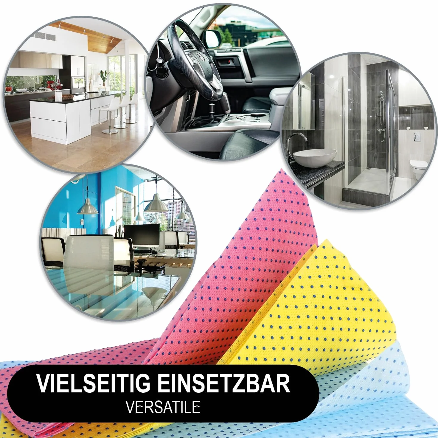 com-four® 24x sciereczki do czyszczenia z wypustkami – wytrzymale szmatki na uporczywy brud – antybakteryjne wielorazowe sciereczki do kuchni, lazienki i domu (24 sztuki - cwieki)
