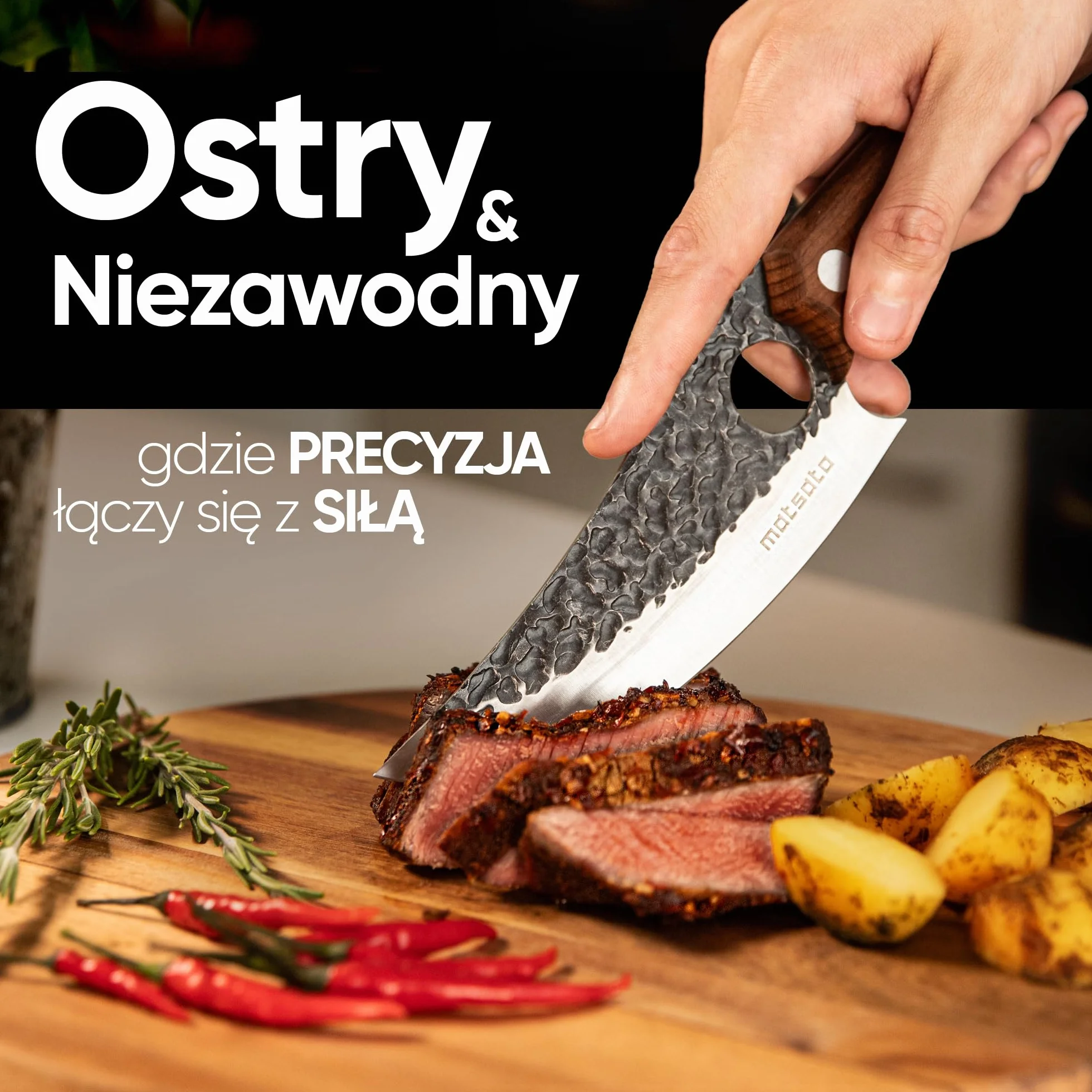 Matsato Nóż | Japońskie noże kuchenne ze stali. Profesjonalny wysokiej klasy nóż szefa kuchni 14,7 cm. Antypoślizgowy, ergonomiczny uchwyt, pudełko upominkowe. Idealne prezenty dla mężczyzn, prezent