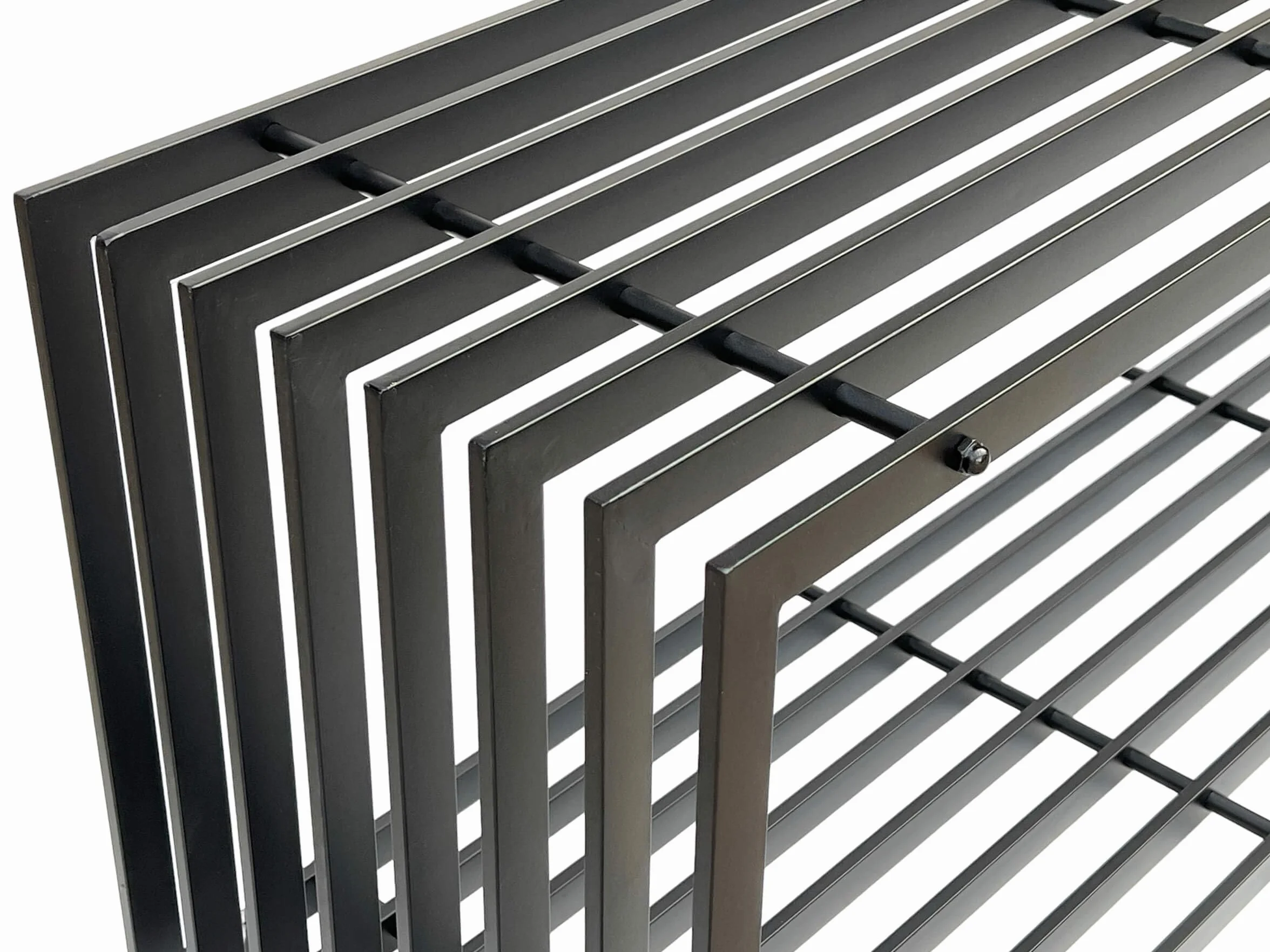 DanDiBo Ławka ogrodowa, metalowa, czarna, odporna na warunki atmosferyczne, masywna, 150 cm, nowoczesna ławka parkowa, 96430
