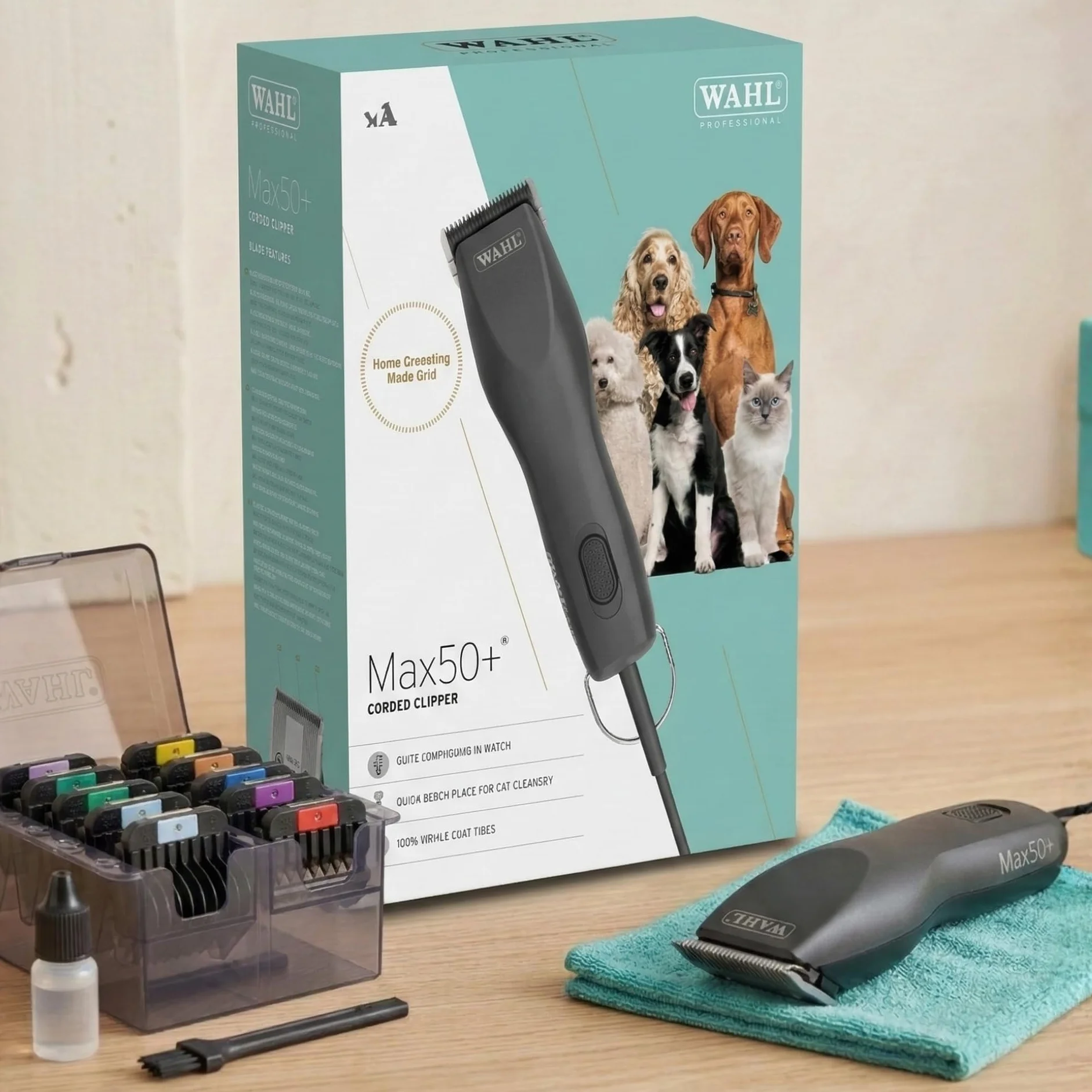 Wahl Moser Max 50+ Maszynka do strzyżenia psów Profesjonalna trymer do zwierząt Zestaw do pielęgnacji