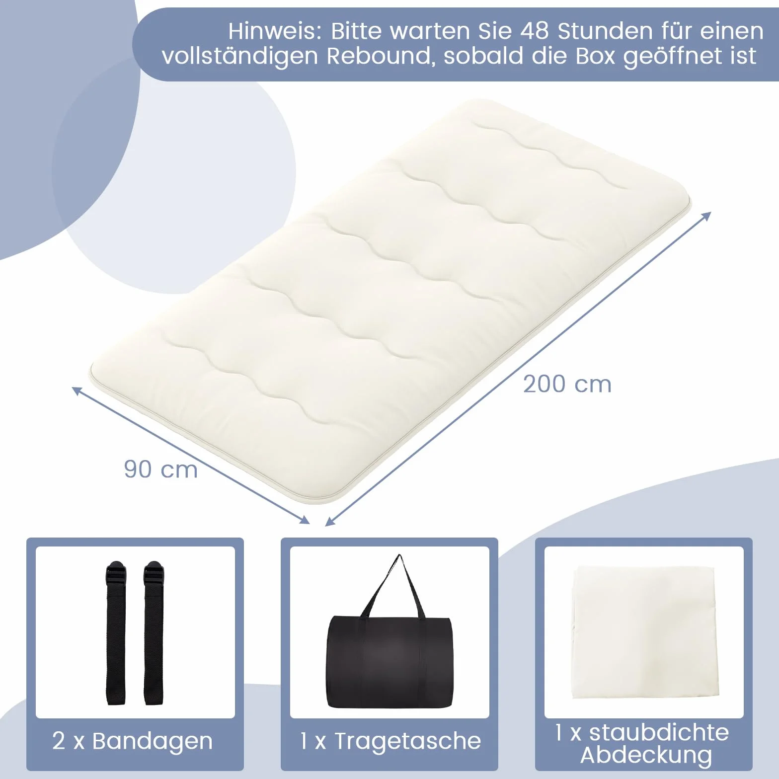 COSTWAY Japoński materac futon, mata tatami, materac podłogowy, składany materac z poszewką nadającą się do prania, składana mata do spania z torbą do noszenia, beżowy, 90 x 200 cm