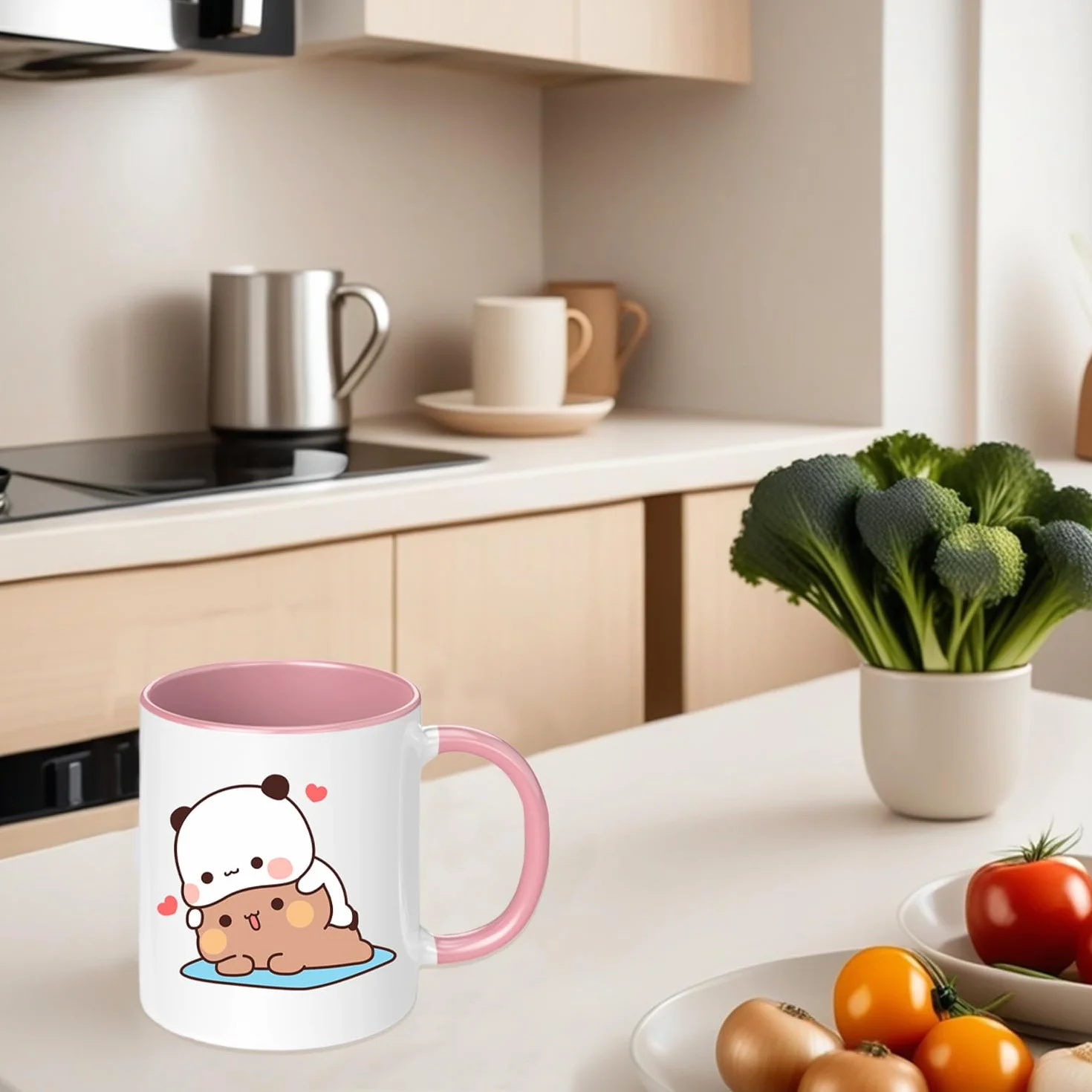 Bubu Dudu kubek 330 ml, Bubu Dudu ceramiczny kubek do herbaty i kawy, Mochi Cat klasyczny kubek, najlepszy prezent, zabawne filiżanki do kawy