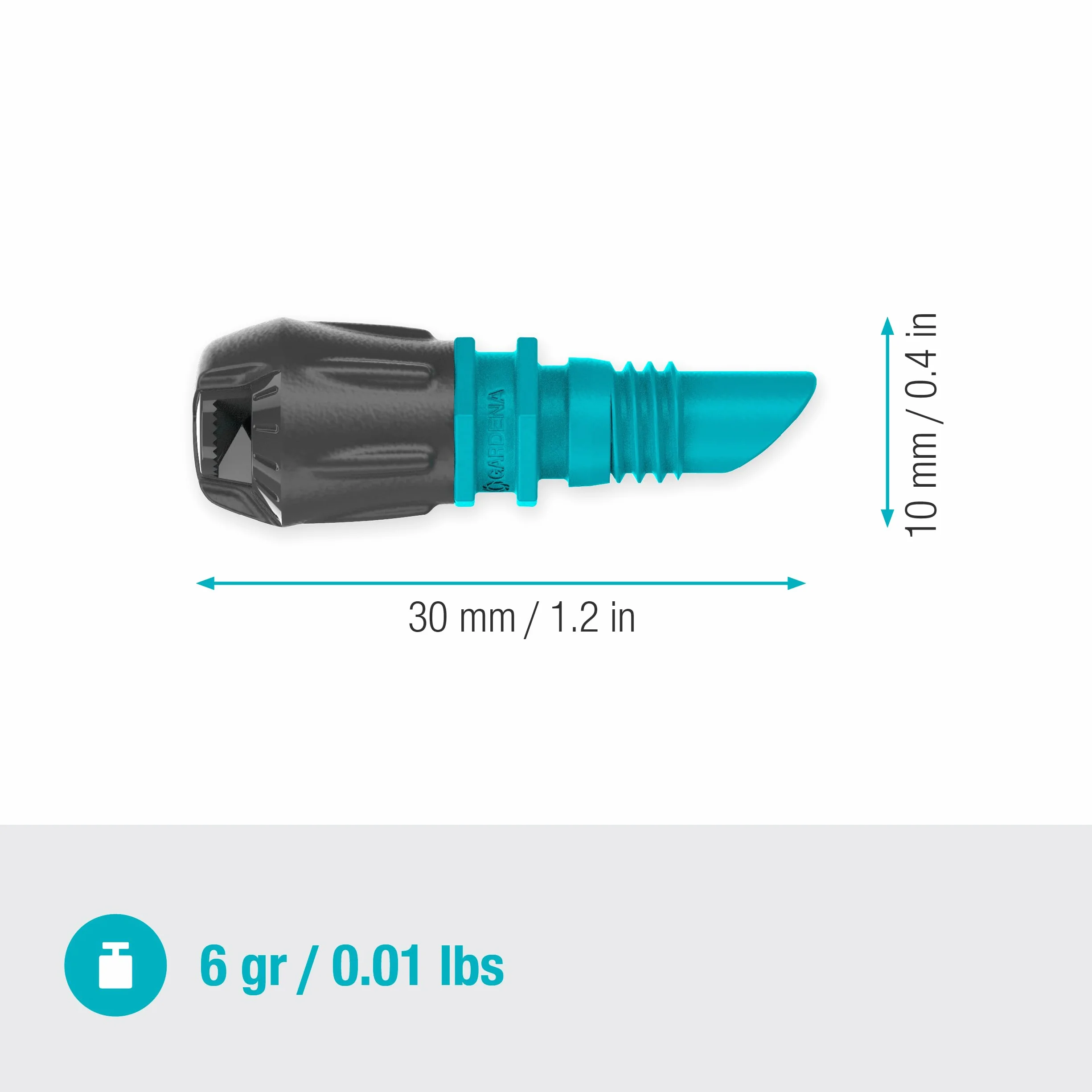 Gardena system Micro-Drip dysza rozpylająca 90 stopni: głowica rozpylająca 90 stopni, regulowane i wodooszczędne zraszanie, zasięg rozpylania 2,5 m, 5 szt. (13320-20)
