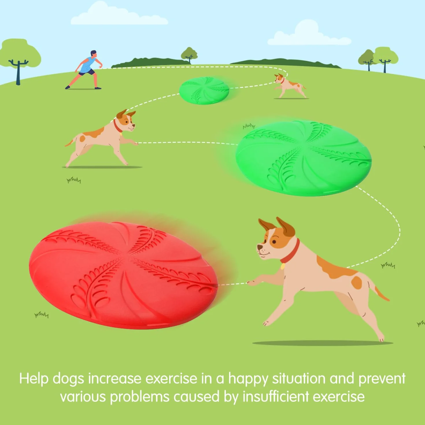 Nobleza Frisbee dla psa latający dysk zabawka interaktywna 2 szt. czerwony zielony