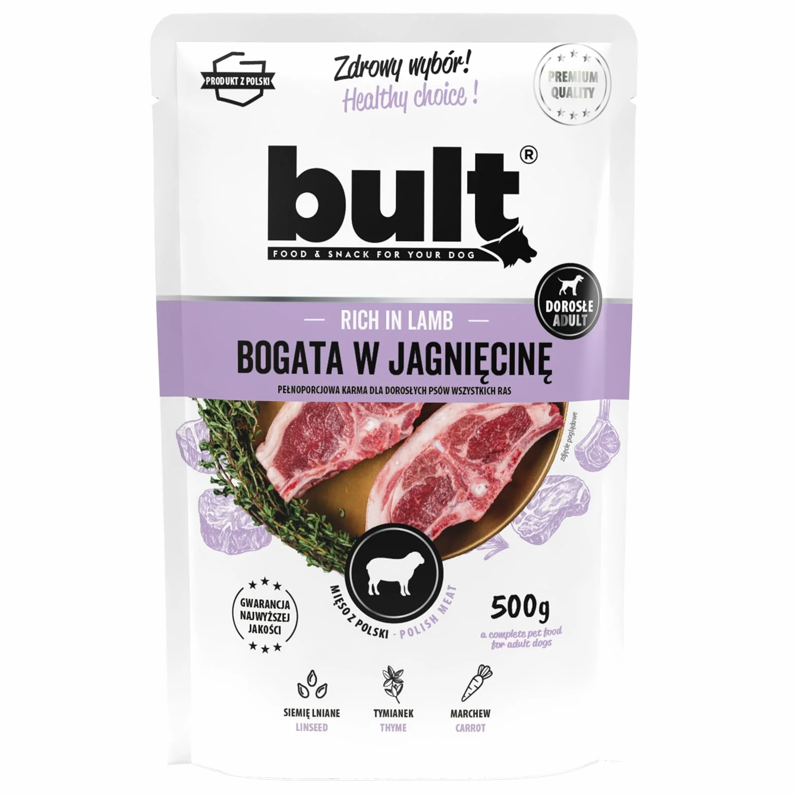 Mokra Karma dla Psa Mix Mięsny 500g x 20 Saszetek Dziczyzna Indyk Jagnięcina Kaczka Wołowina Bez Sztucznych Dodatków