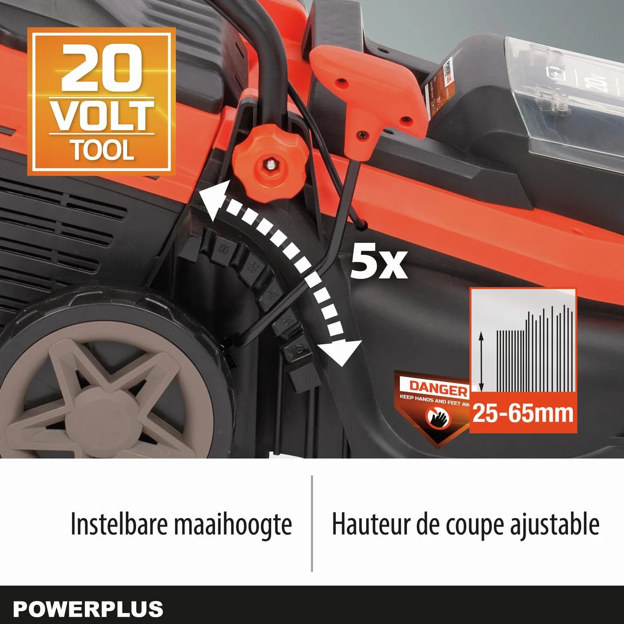 Power plus POWDPG75565 elektryczna kosiarka do trawy i podkaszarka do trawy o średnicy 20 V i 340 mm Ø i 20 V i 240 mm Ø, w zestawie akumulator i ładowarka