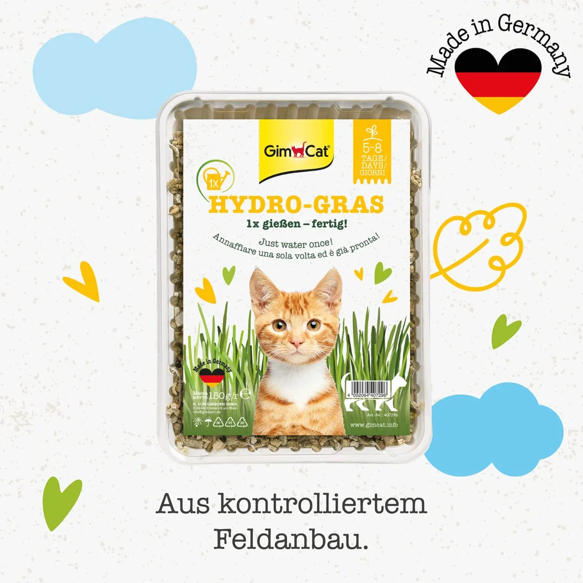 Gimcat Hydro-Grass Trawa dla Kotów, 150 g