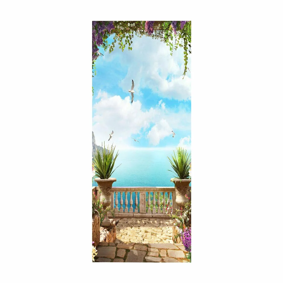Samoprzylepna tapeta na drzwi, plakat na drzwi, 3D, krajobraz, fototapeta, folia na drzwi, tapeta ścienna, PCW, wodoodporna, do sypialni, 77 x 200 cm
