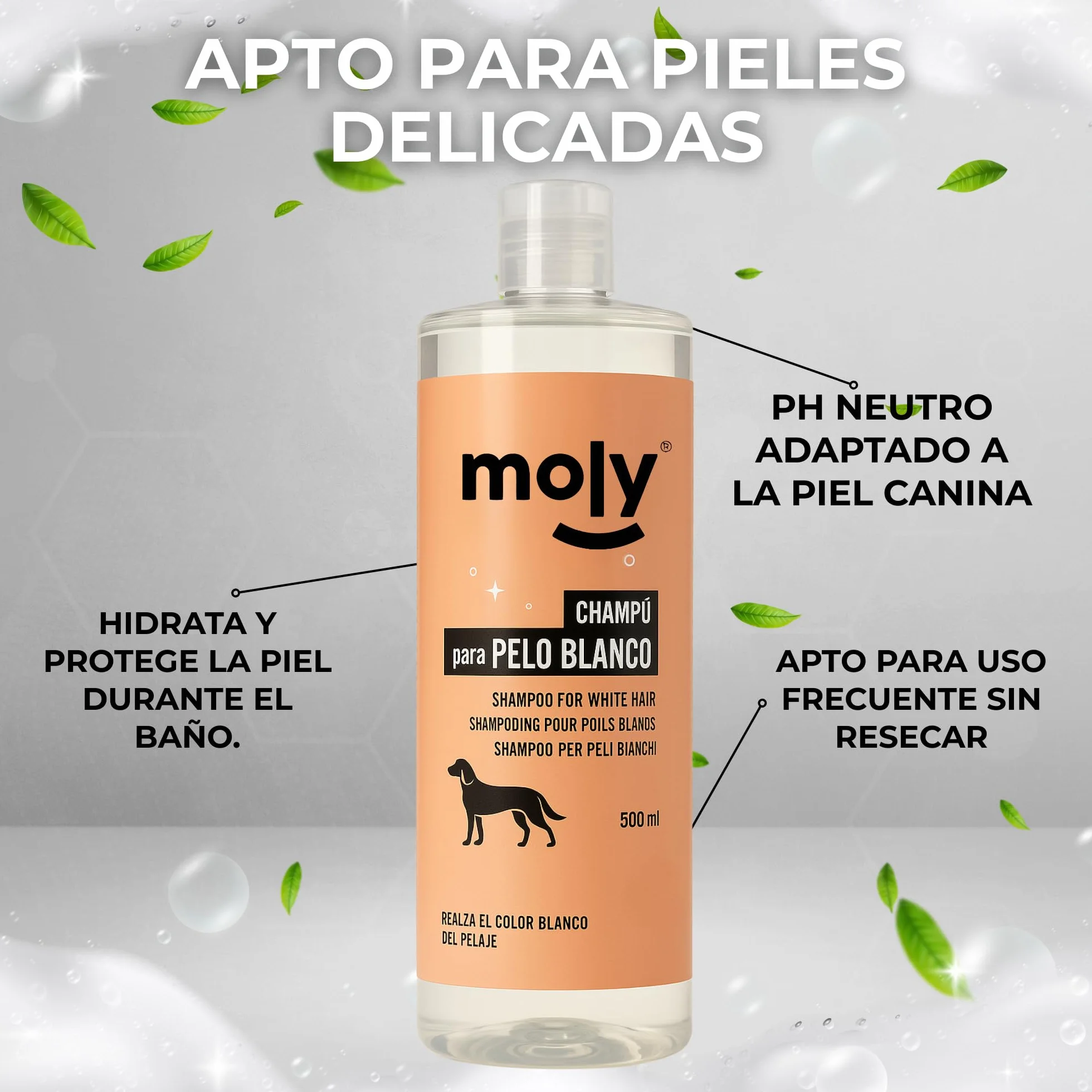 Moly Szampony dla psów CHAMPU Włosy białe 500 ML