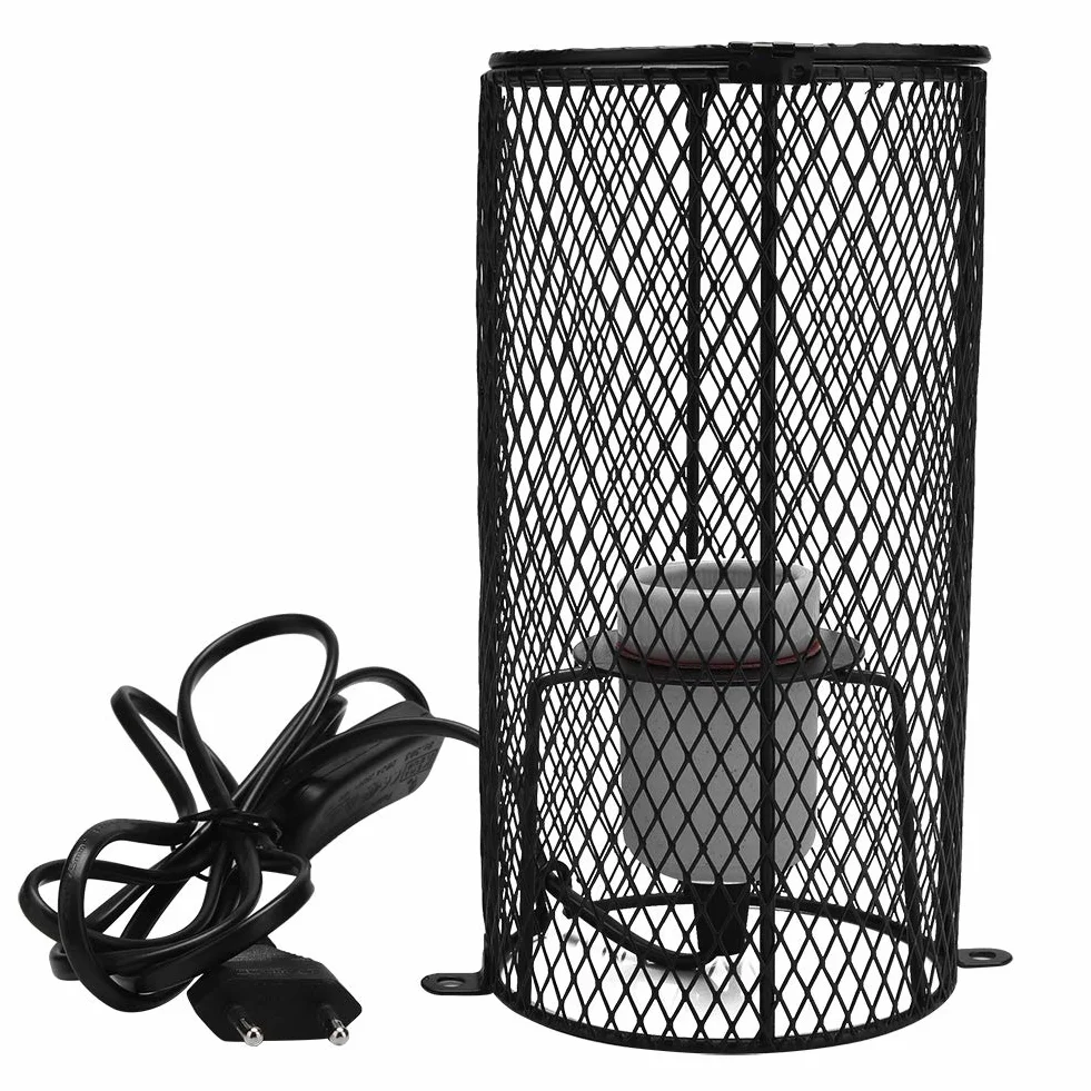 Lampa Grzewcza dla Gadów z Osłoną Ochronną, Ceramiczna Podstawa E27, do Terrarium