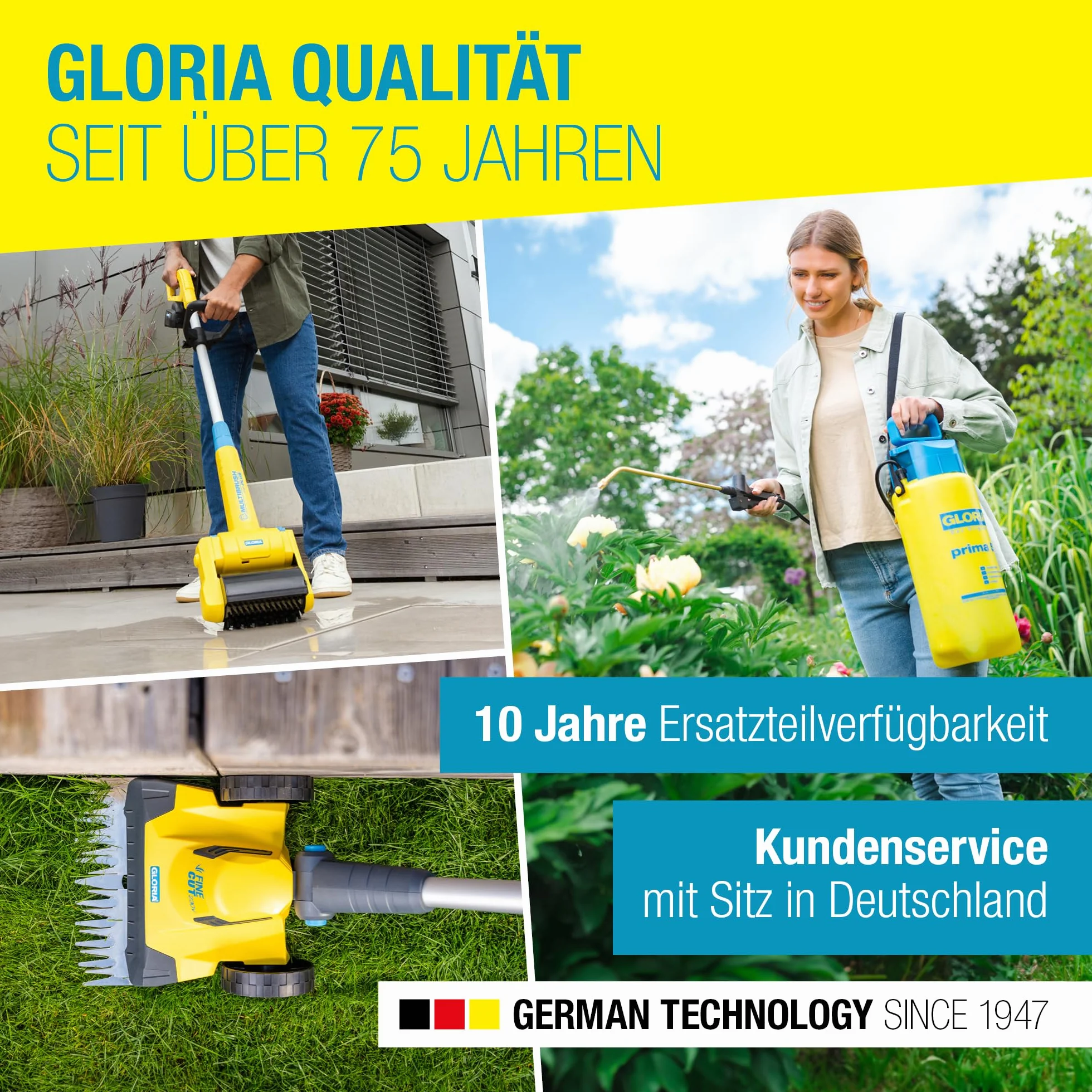 GLORIA FineCut 18 V compact akumulatorowe nożyce do trawy i krzewów, 14 cm XL nóż do trawy i krzewów 20 cm, wymiana noży bez użycia narzędzi, kompatybilne z akumulatorem Bosch 18 V Power for All