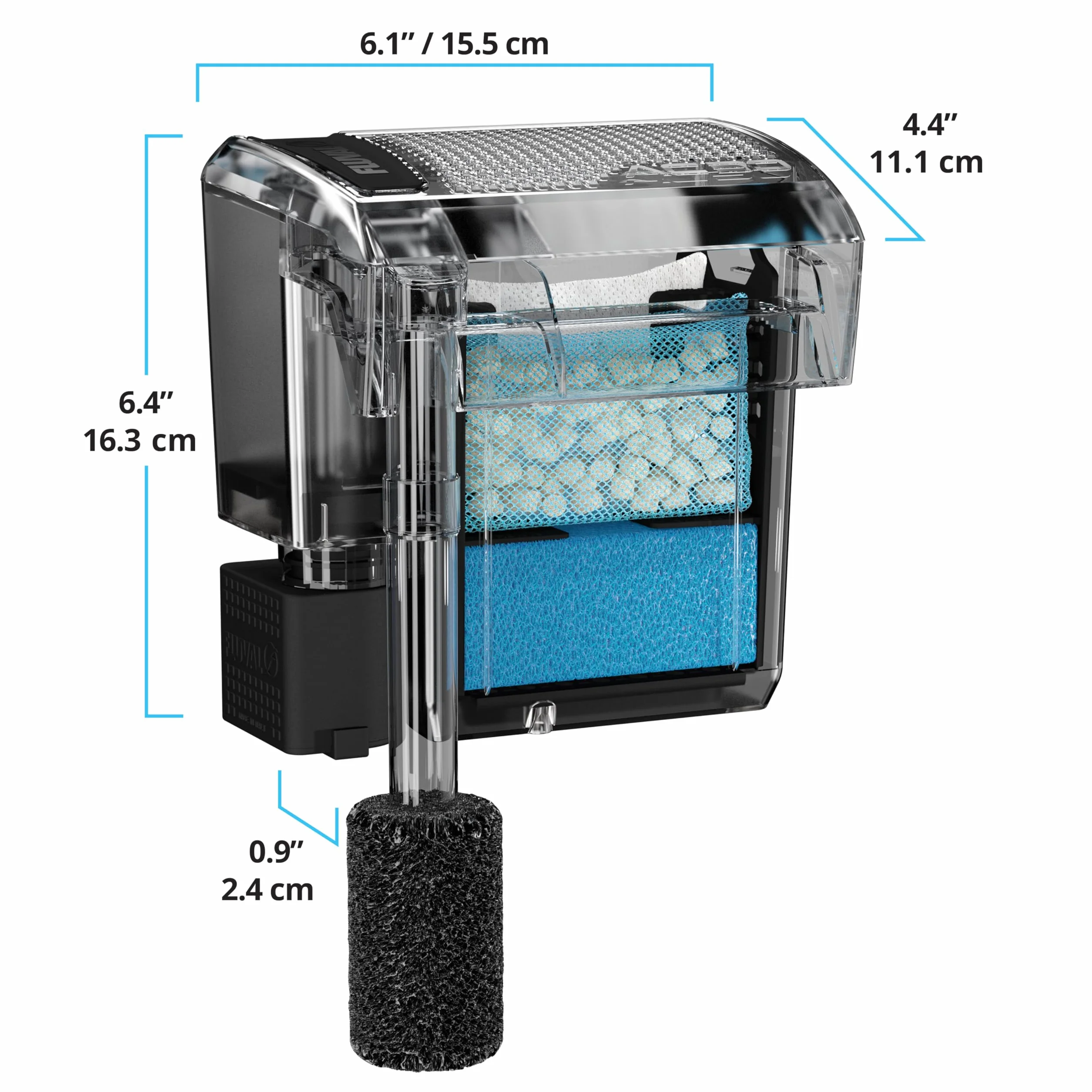 Fluval AquaClear AC30 filtr plecakowy do akwarium, 569 lph