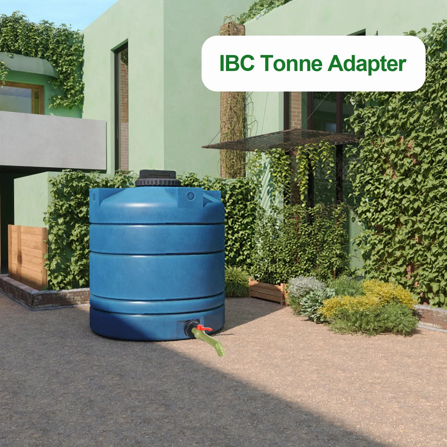 2-częściowy zestaw kranów spustowych IBC i zbiornika IBC, 1 cal kran IBC z kuleczkiem kulowym IBC do zbiornika na deszczówkę IBC, zbiornik na wodę (DN40/50)