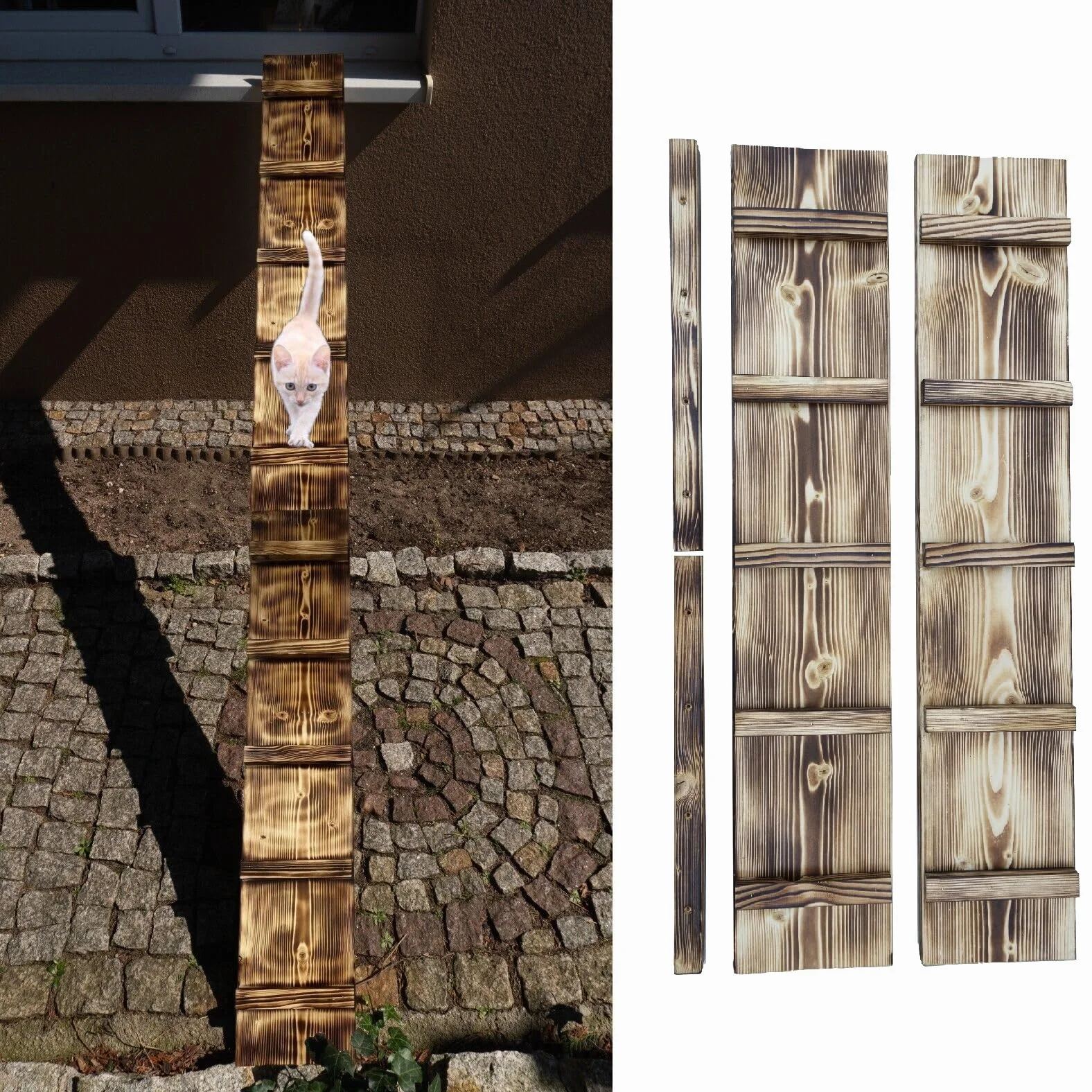 Drabinka dla kota dla kota opalana, na balkon, 1 m, bez mocowania