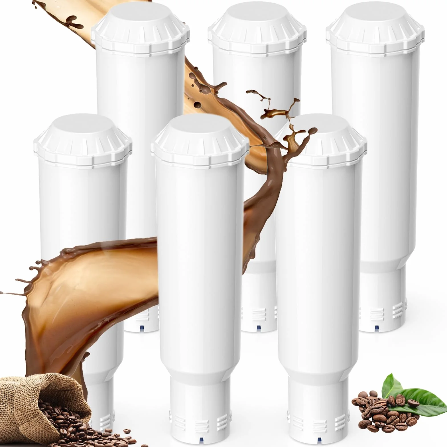 6 sztuk filtrów do wody kompatybilnych z Krups F088, 3-stopniowy filtr do ekspresu kawy Nivona Melitta Pro Aqua
