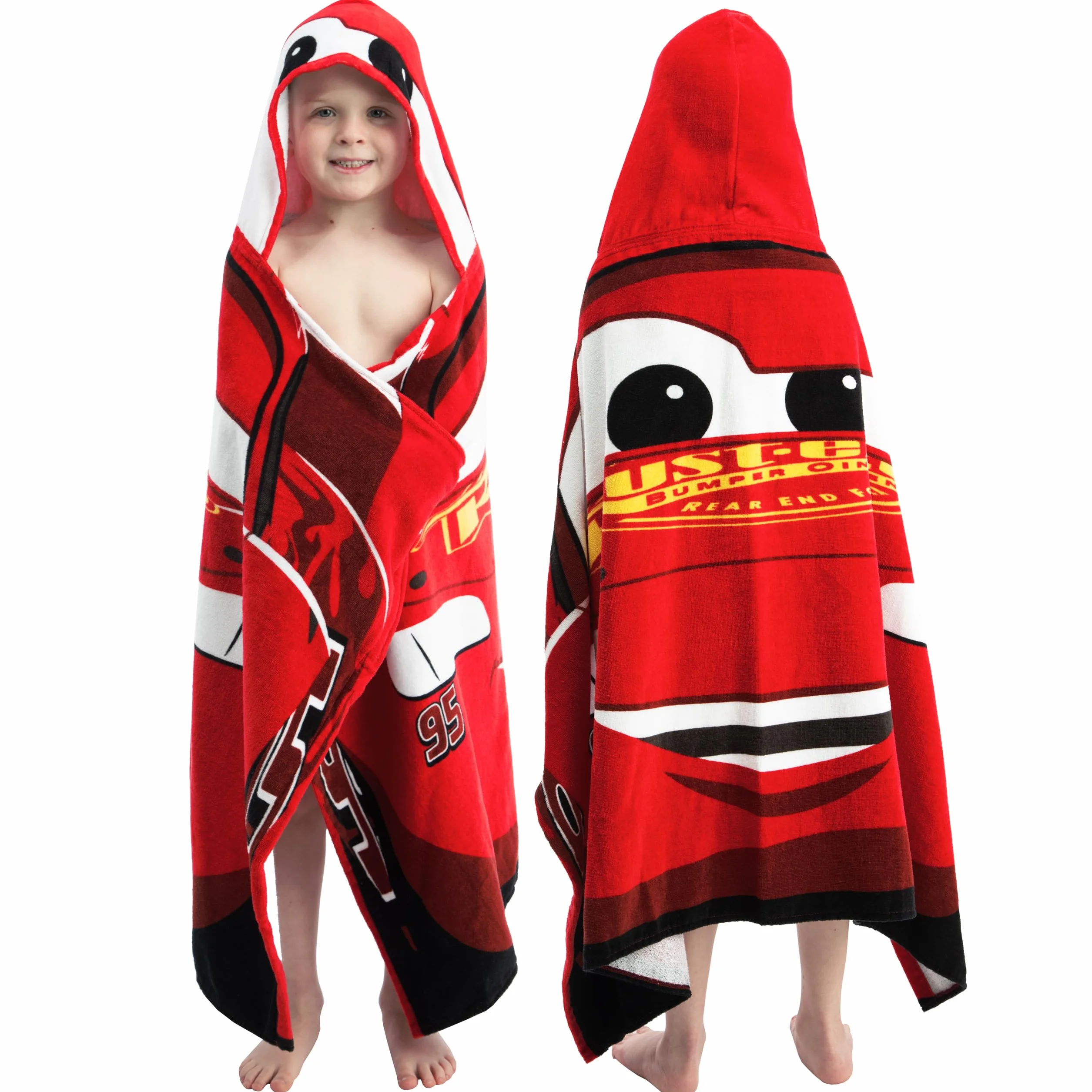 Disney Cars Ręcznik Plażowy, Ręcznik Kąpielowy Lightning McQueen Dla Dzieci, Ręczniks Z Kapturem Dla Dzieci, Czerwony One Size