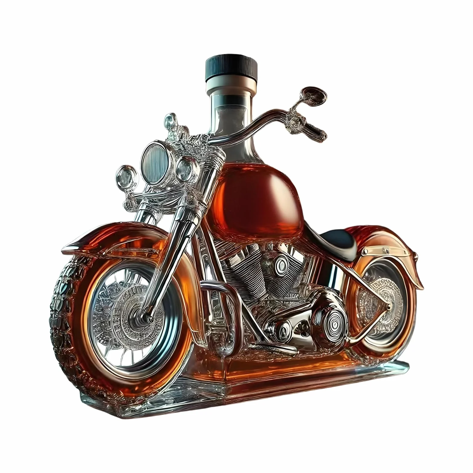 Motocyklowa karafka do whisky, szklana karafka do wina, oryginalna butelka na napoje, dla mężczyzn, tatusiów, miłośników motocykli, domu, kuchni, whisky, wódki, alkoholi, świąt