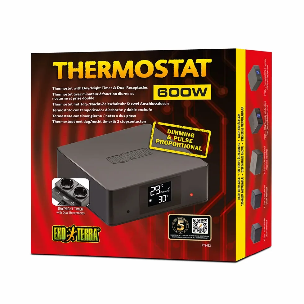 Exo Terra Termostat 600W z podwójnym gniazdem