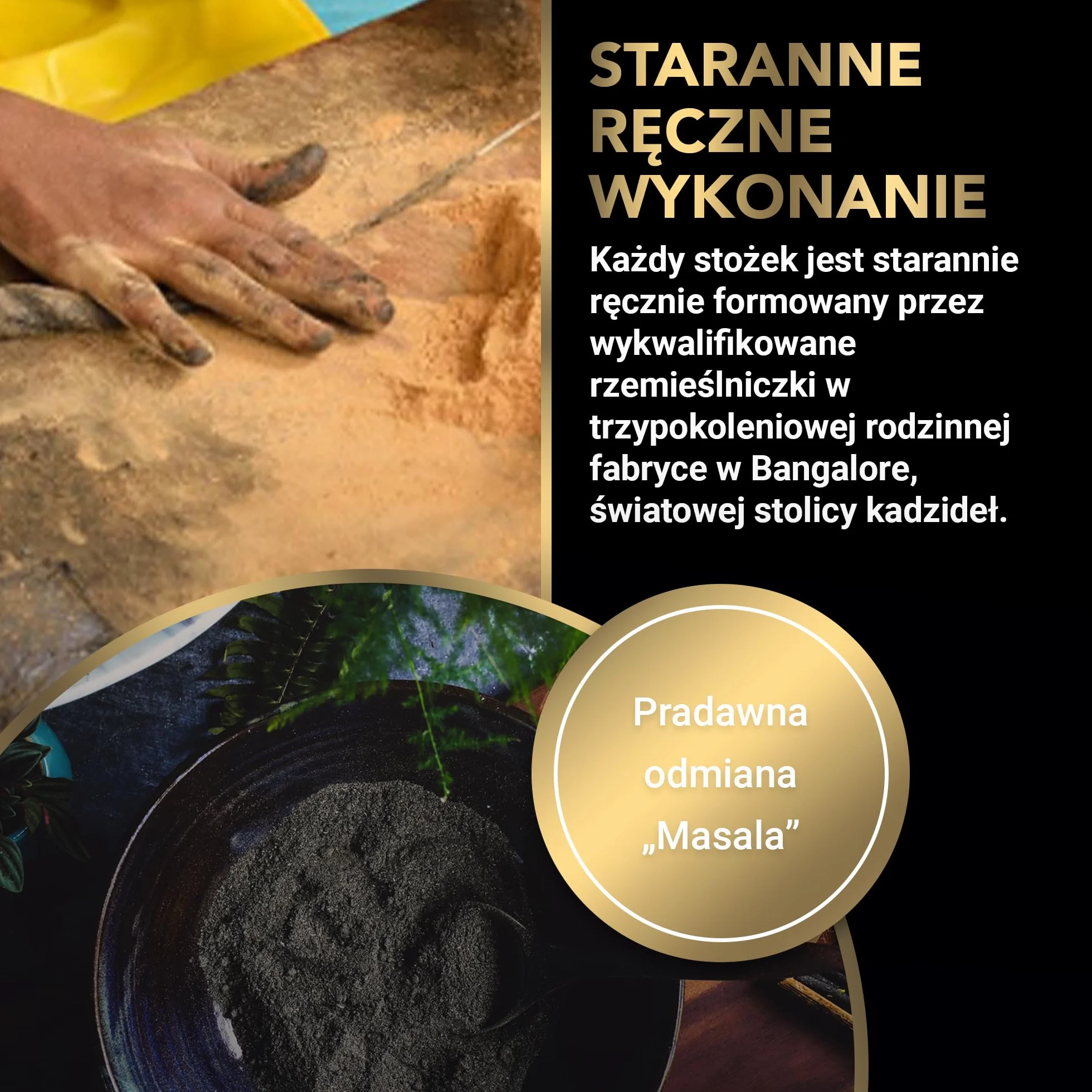 Fumino® Zapach Klasycznego drzewa sandałowego – świeże kadzidełka stożkowe, 15 sztuk w opakowaniu, Masala Agarbatti Joss, zapach do relaksu i medytacji, dekoracja domu