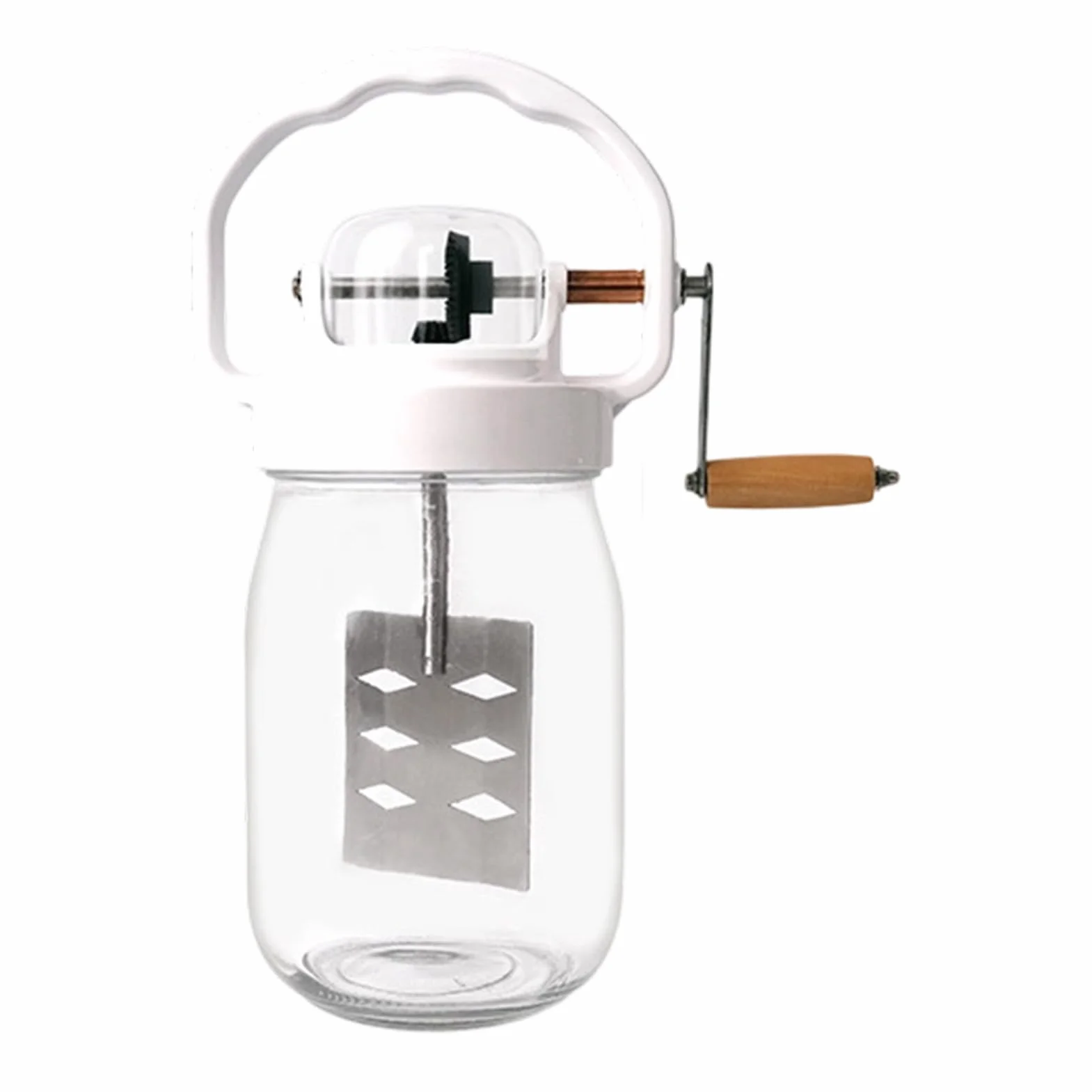 Masło masło - 1500 ml narzędzie do mieszania masła ze szklanym słoikiem i trzepaczką - w zestawie z mikserem do jajek i szklaną butelką - do pieczenia, gotowania, dżemów, sosów