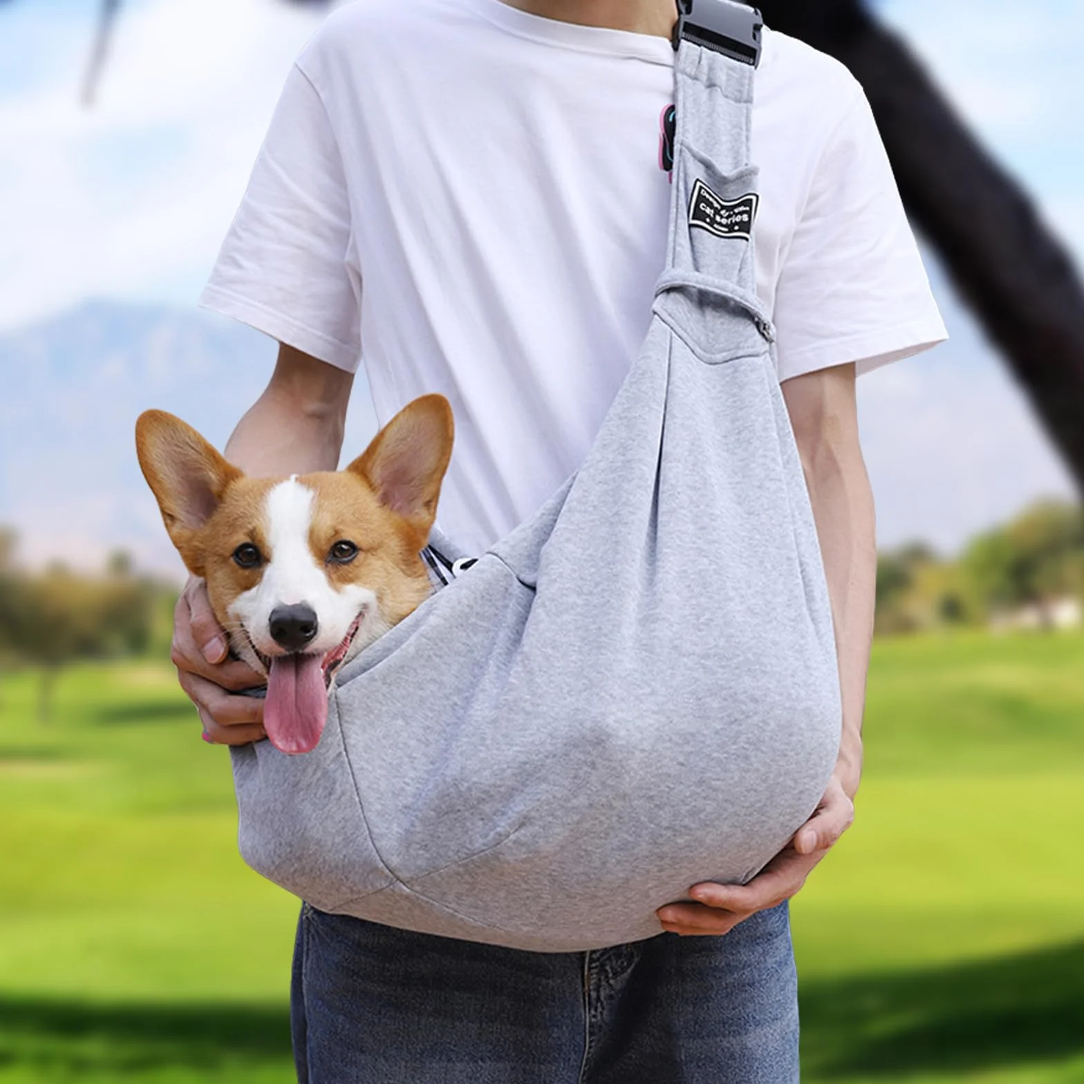 SPORWAY Plecak dla psa, torba do noszenia psa, regulowany pasek na ramię, torba na ramię dla małych psów, 7,5 kg, torba do przenoszenia, torba dla psa, torba dla psa, na podróż na świeżym powietrzu
