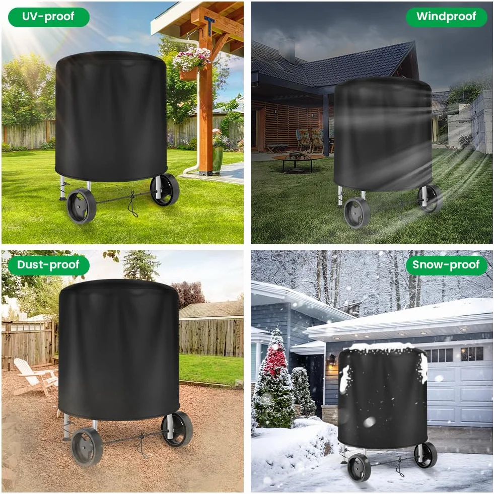 OFFCUP Pokrowiec do grilla Weber 57 cm / 22 cale, wytrzymały, wodoodporny pokrowiec na grill PU, tkanina Oxford 210D, okrągły, wiatroszczelny, odporny na rozdarcie i promieniowanie UV, Ø71 x 65 cm