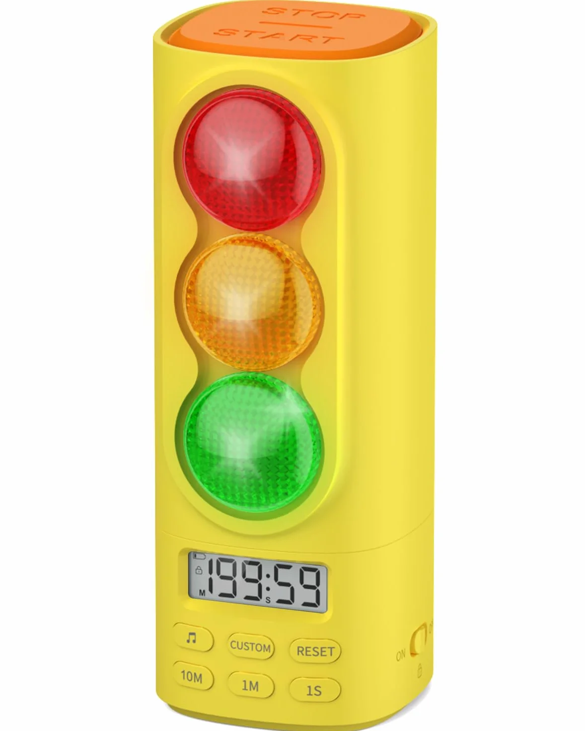 Sygnalizacja świetlna wizualny audio cyfrowy timer, regulacja głośności wyświetlacza LCD, z 4 dzwonkami, dla dzieci, klasy, domu, kuchni, gry, odliczanie, pauza, funkcja pamięci, ładowarka