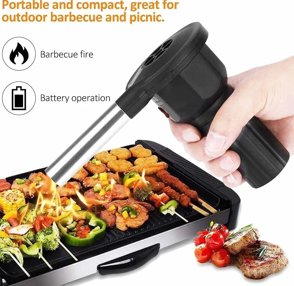 Dmuchawa grilla Grill Suszarka włosóPrzenośny wentylator grilla Dmuchawa powietrza Ręczbaterie Wentylator grilla Dmuchawa ręczDmuchawa grilla Przystawka grilla Outdoor Camping Piknik Grill Narzędzie