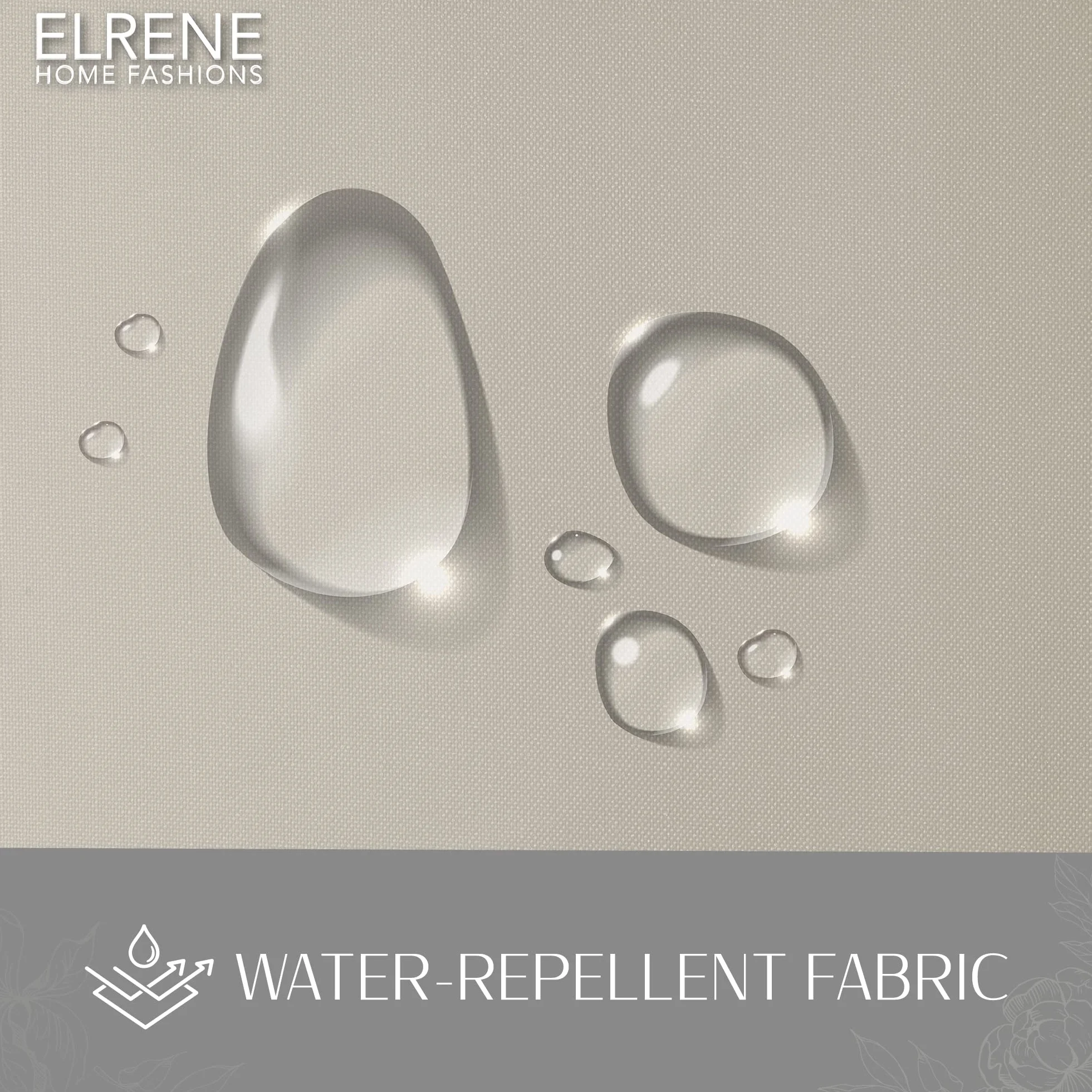 Elrene Home Fashions Do wewnątrz lub na zewnątrz, solidny panel zasłonowy do okien, patio, pergoli, tarasu lub kabany, 132 x 213 cm, taupe, 1 panel