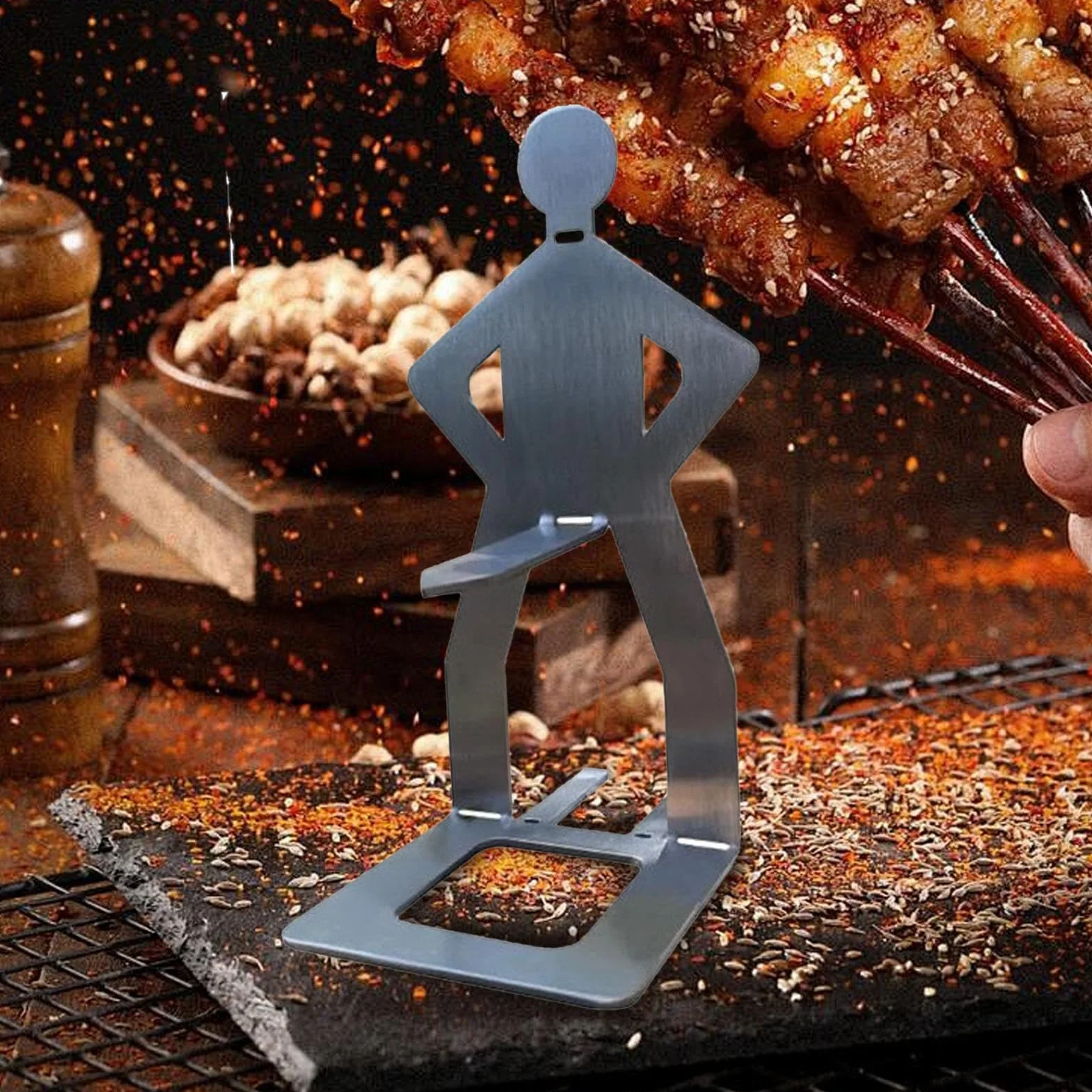 Hot Dog uchwyt na grill dla ludzi, 2 sztuki, zabawny, kreatywny akcesoria do ze stali nierdzewnej, wielokrotnego użytku, do grillowania, na kemping, do gotowania, na imprezy, do kuchni, ogrodu