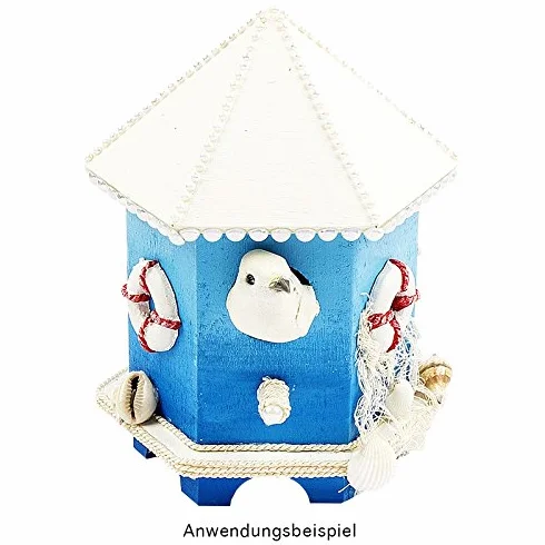 Drewniany wzór domek dla ptaków 4 14,5 x 11 x 9,5 cm, dekoracja wiosenna do domu i ogrodu, majsterkowanie, rękodzieło
