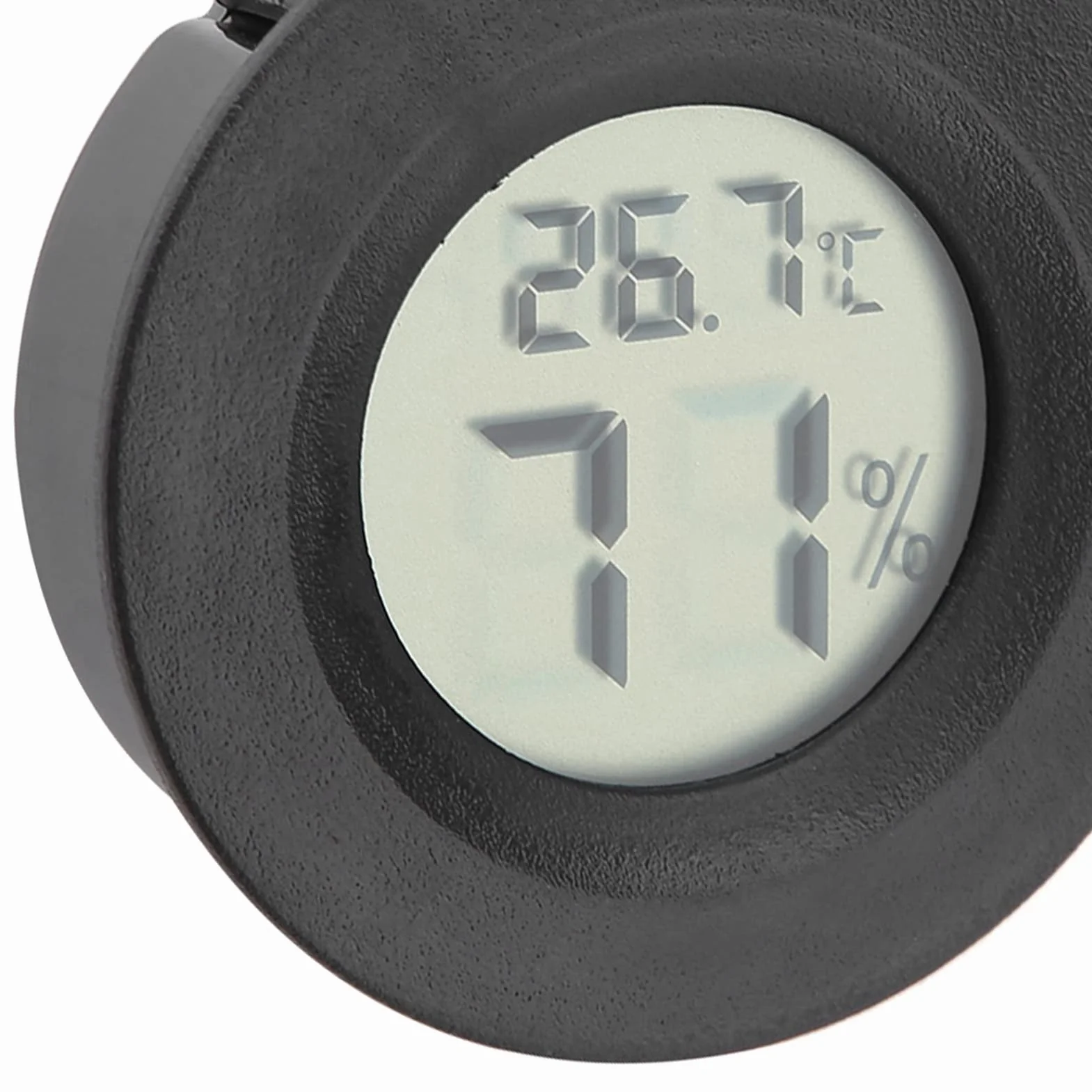 Generic Mini Cyfrowy LCD Gadów Termometr Higrometr Trwały Miernik Temperatury i Wilgotności do Zbiorników dla Gadów i Terrariów (BLACK)