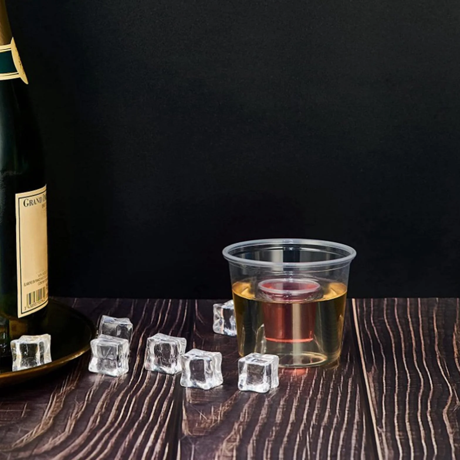 ELDTEC 100x Kieliszki do shotów Jager Bomb - 50-100ml Plastikowe kubki wielokrotnego użytku - Przezroczyste kieliszki do shotów - Opakowanie 100 sztuk
