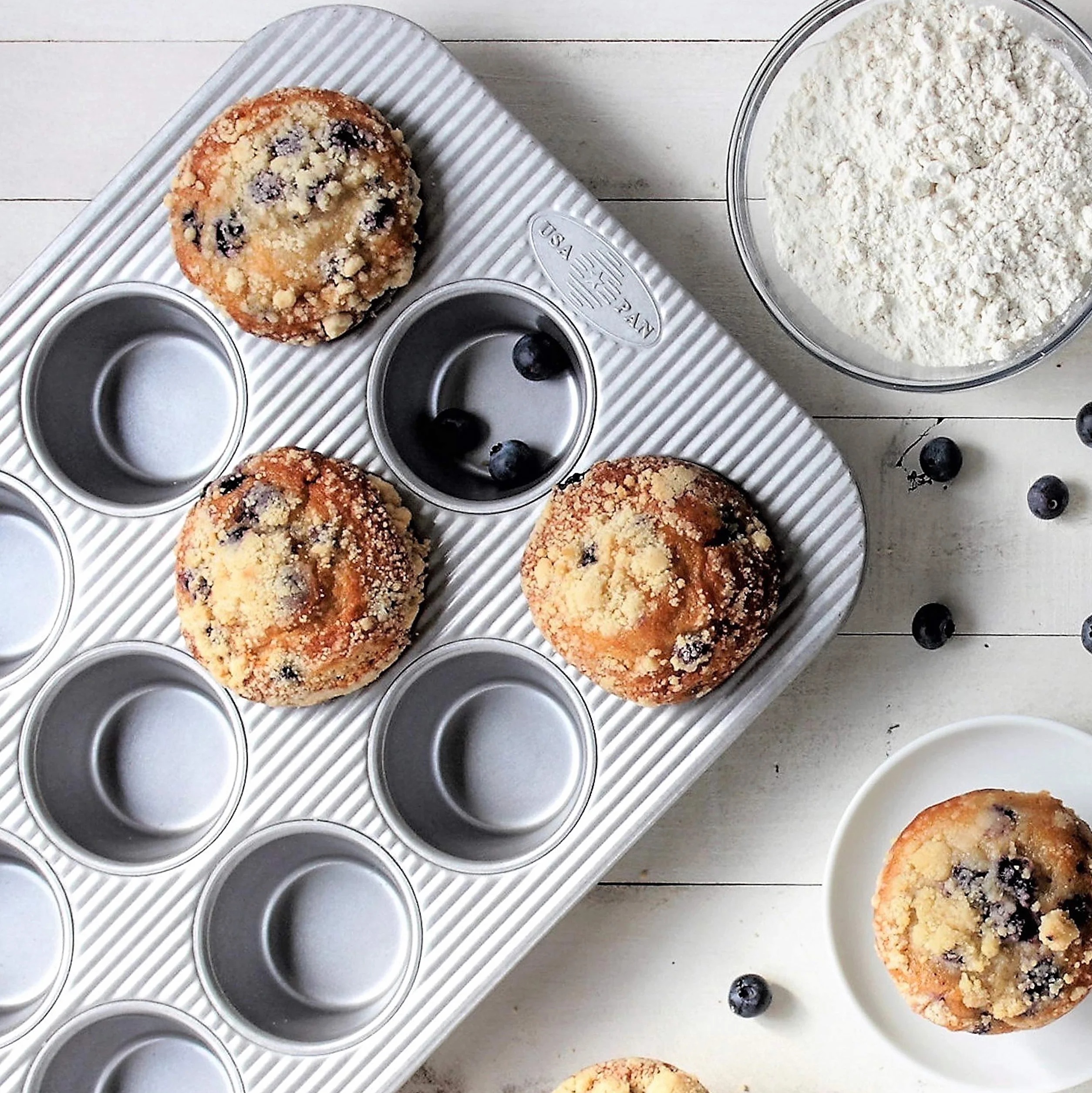 USA patelnia do pieczenia babeczek i muffinek, nieprzywierająca powłoka szybkiego uwalniania, 12-studzienna, zestaw 2 szt., stal aluminiowa