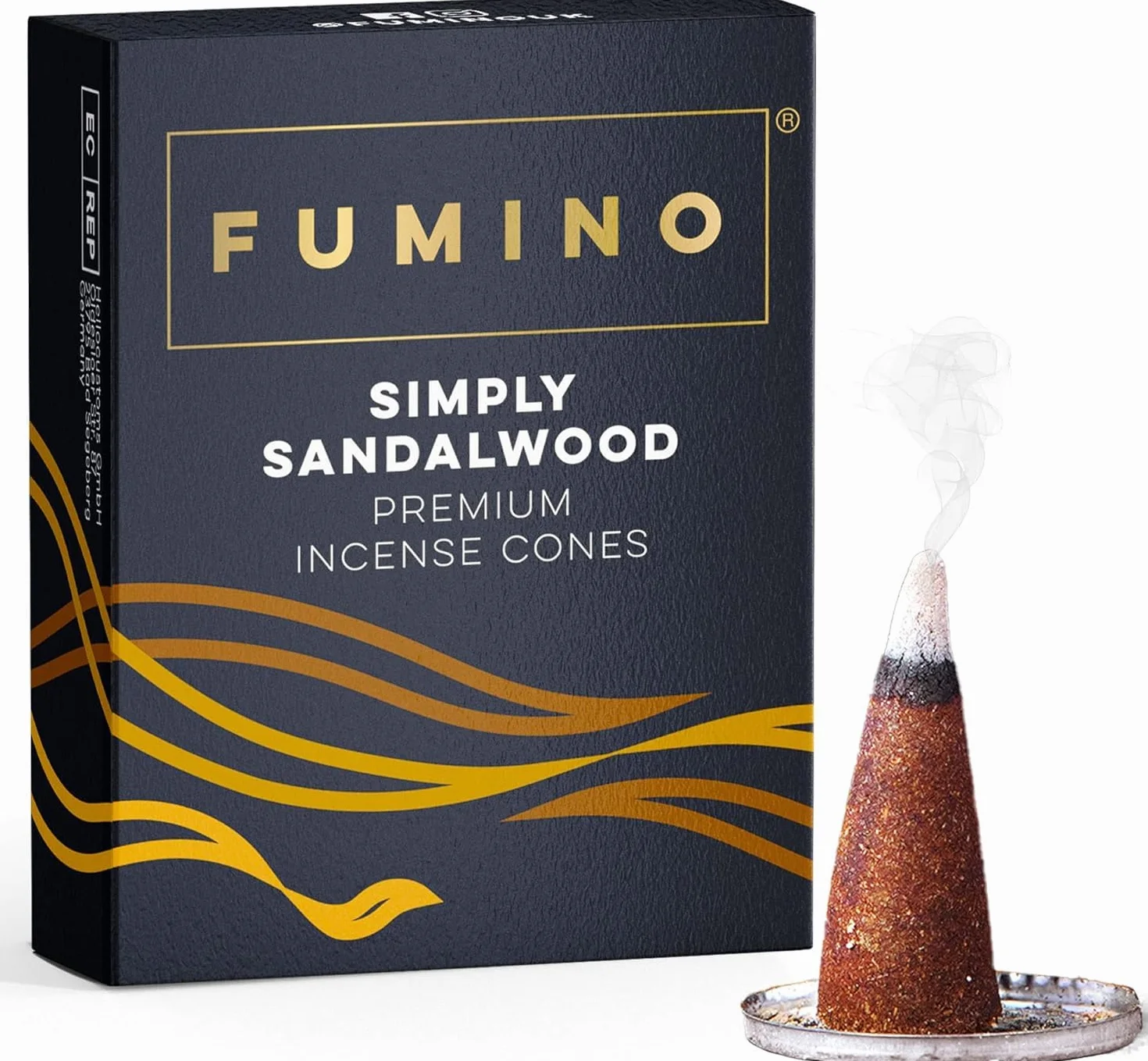 Fumino® Zapach Klasycznego drzewa sandałowego – świeże kadzidełka stożkowe, 15 sztuk w opakowaniu, Masala Agarbatti Joss, zapach do relaksu i medytacji, dekoracja domu